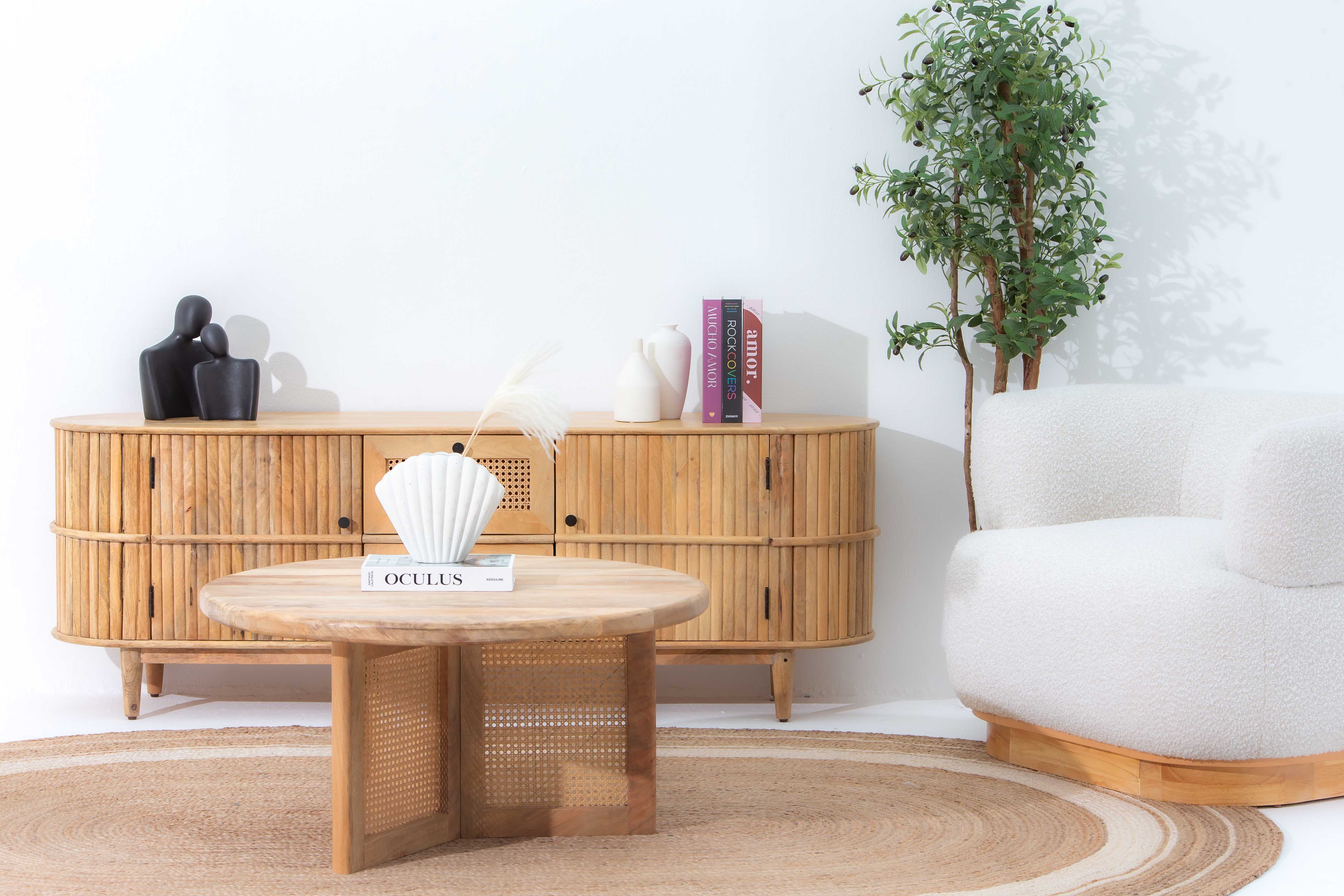 CANOVIA CANE ROUND COFFEE TABLE - Art and craft furniture