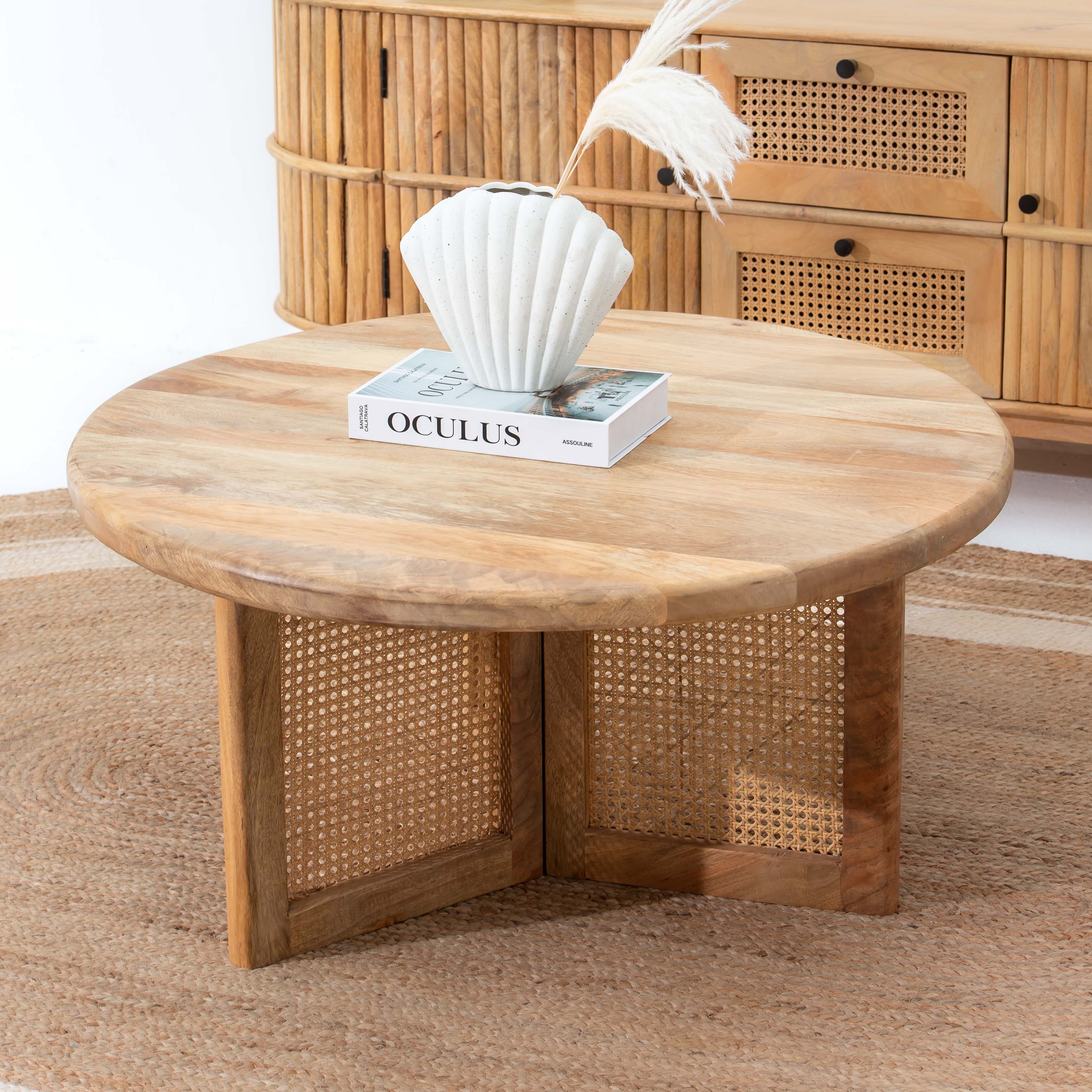 CANOVIA CANE ROUND COFFEE TABLE - Art and craft furniture