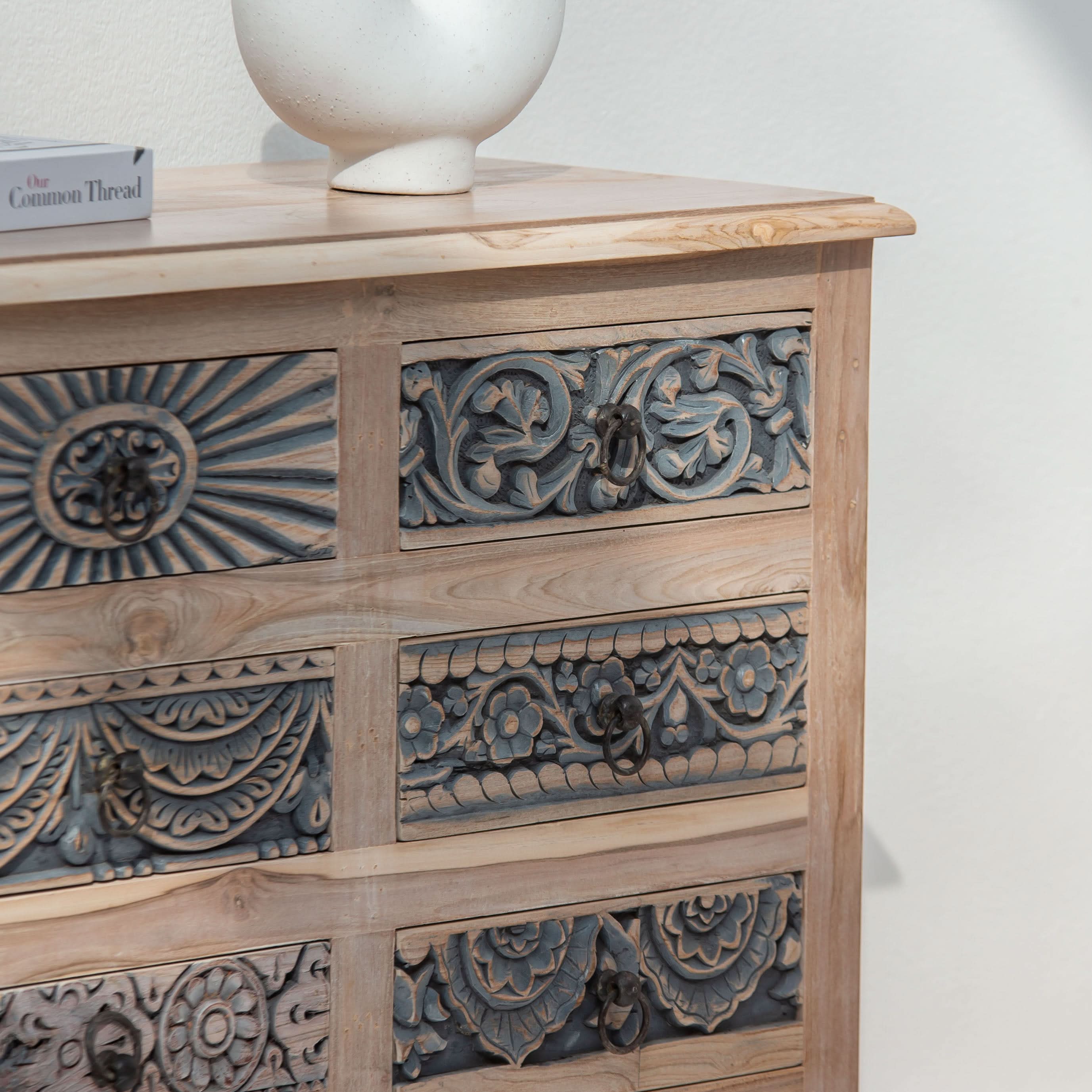 CHARLORE WOODEN EIGHT DRAWER DRAWCHEST - Art and craft furniture