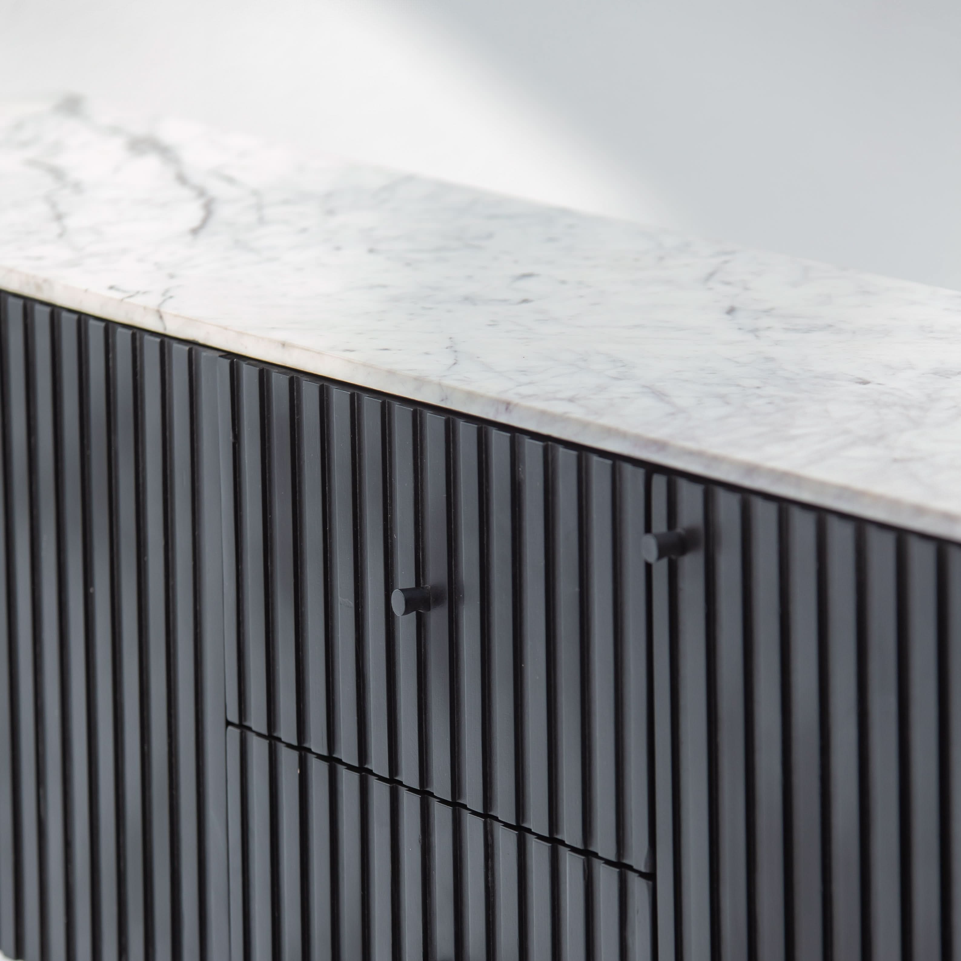 VANTA MARBLE TOP THREE DOOR SIDEBOARD - Art and craft furniture