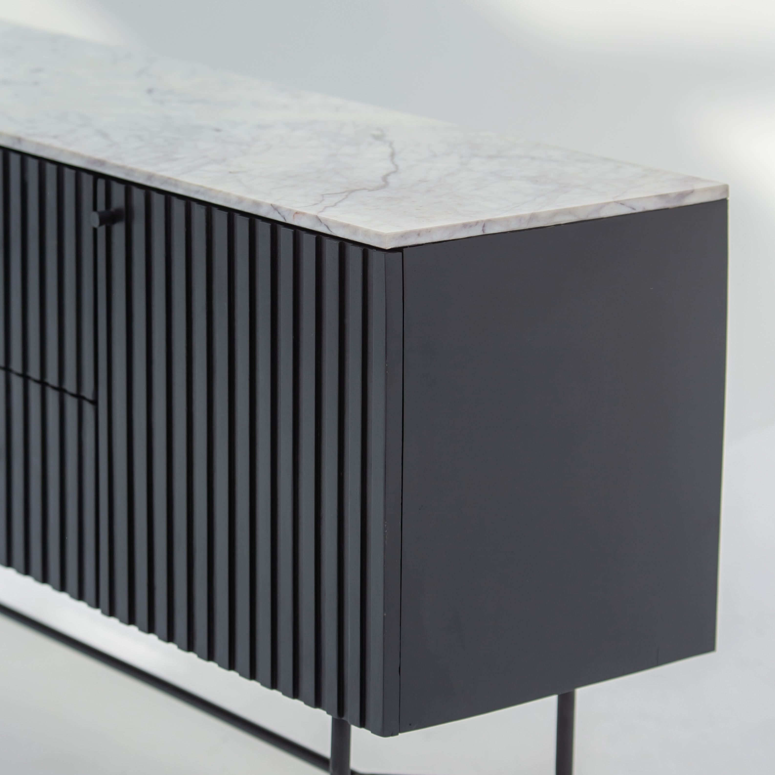 VANTA MARBLE TOP THREE DOOR SIDEBOARD - Art and craft furniture