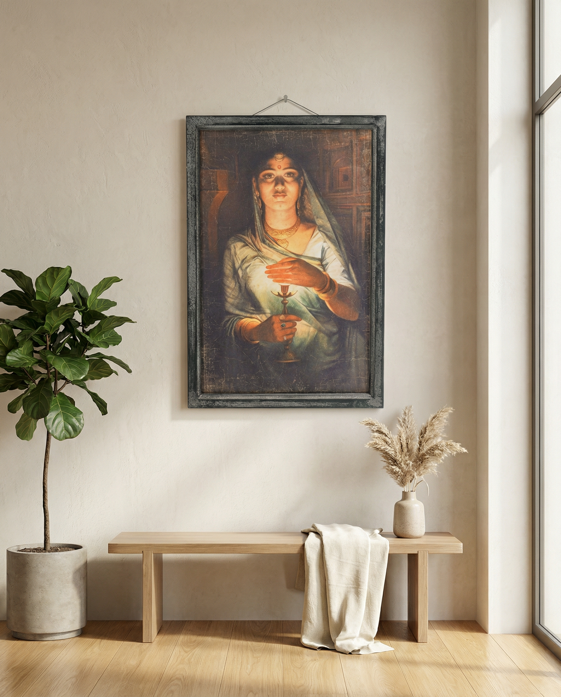 VINTAGE ART PAINTING WITH FRAME - Art and craft furniture