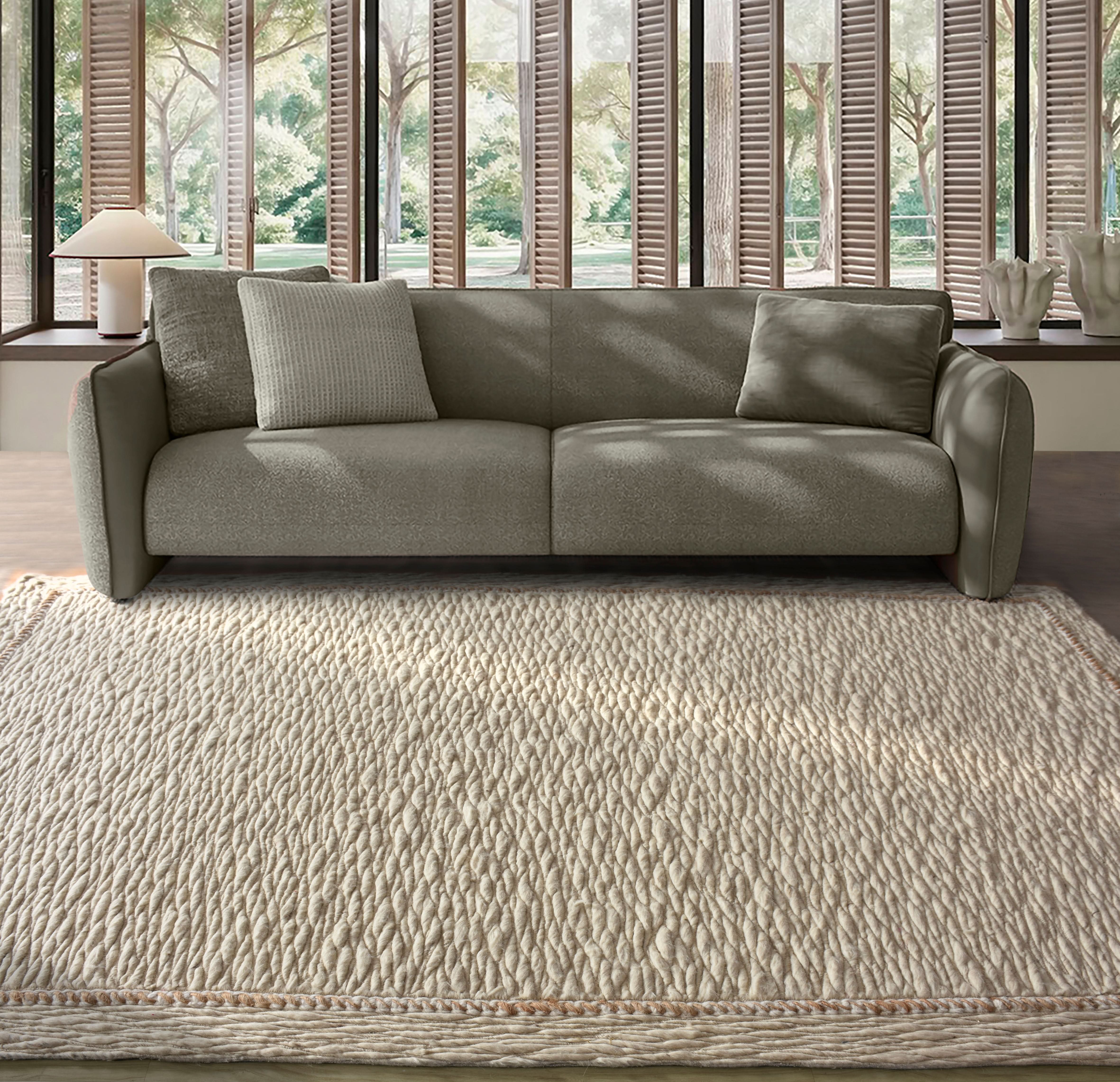 IVERTOEN HAND MADE WOOL & JUTE CARPET - Art and craft furniture