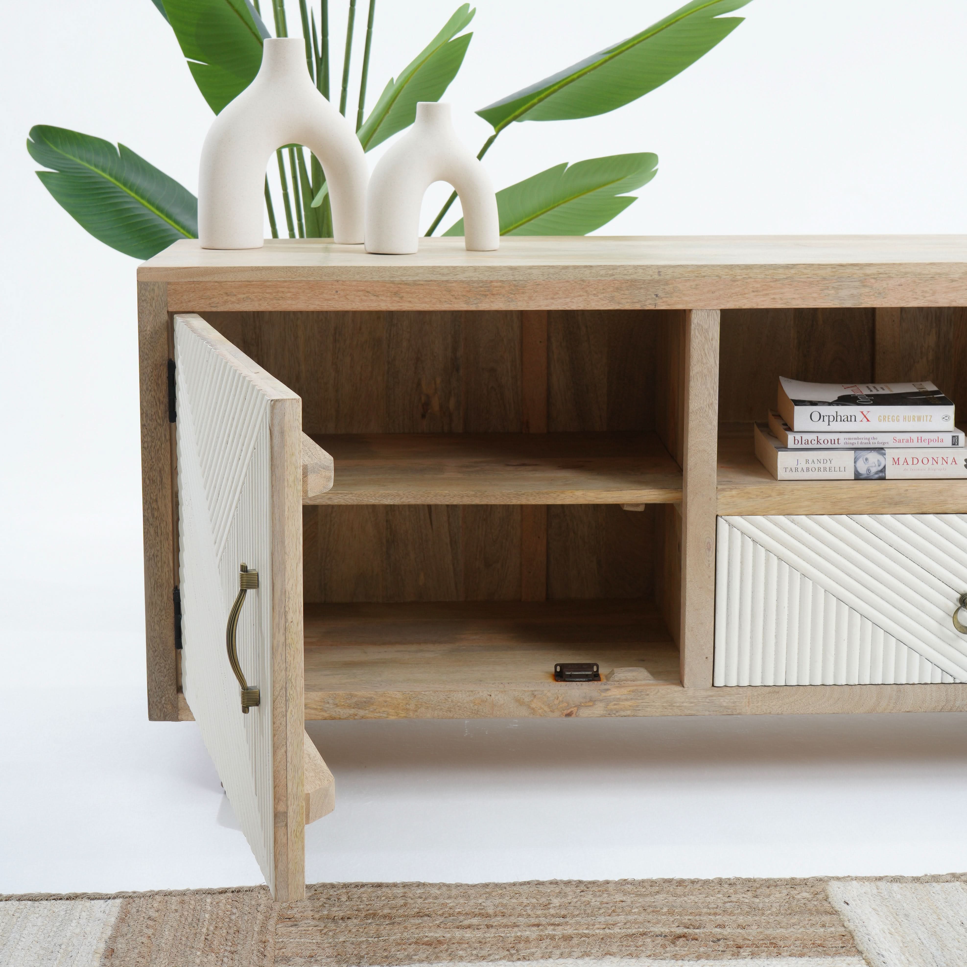 LUWIN LINNING TWO DOOR ONE DRAWER TV STAND - Art and craft furniture