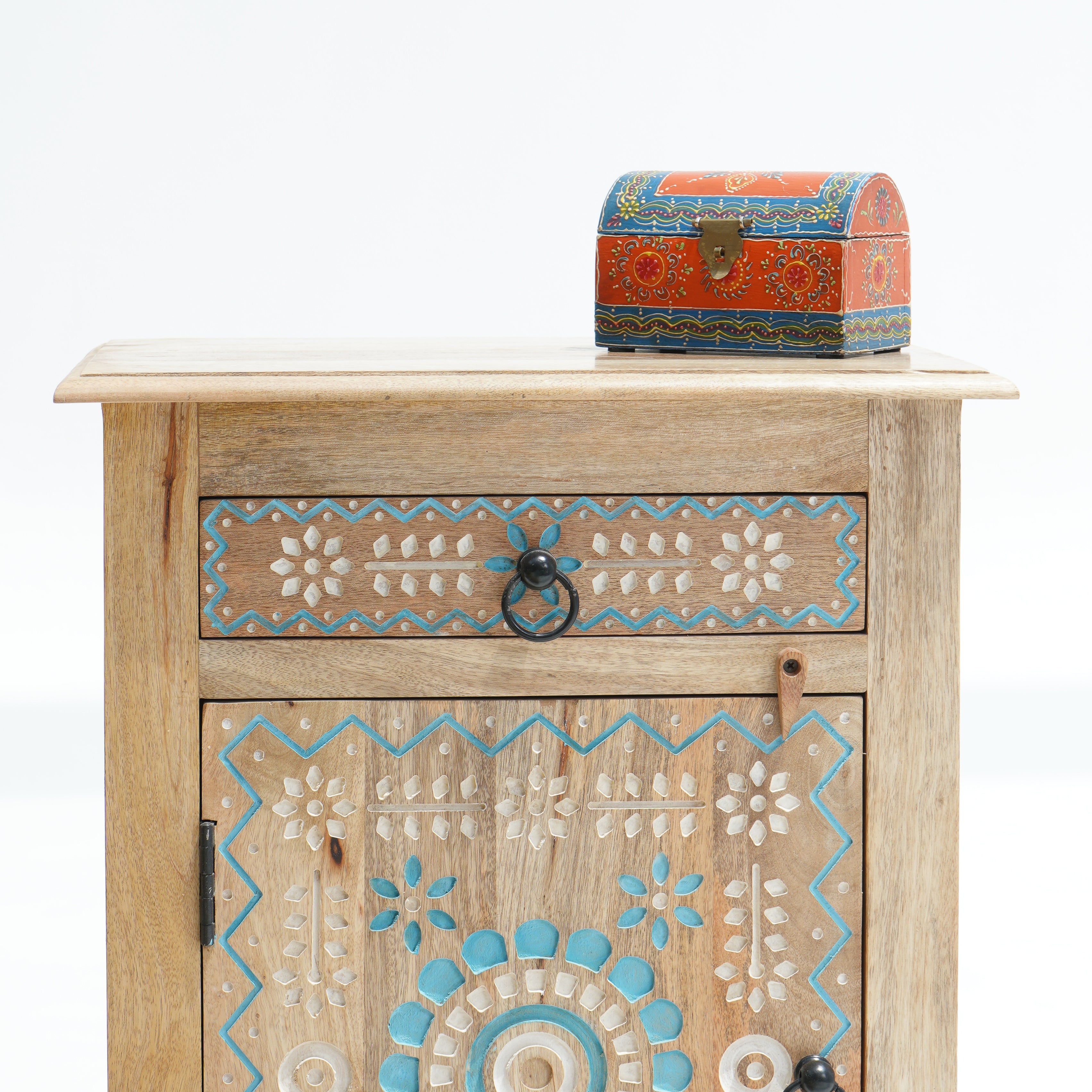 Whispering Willow End Carved Bedside Table