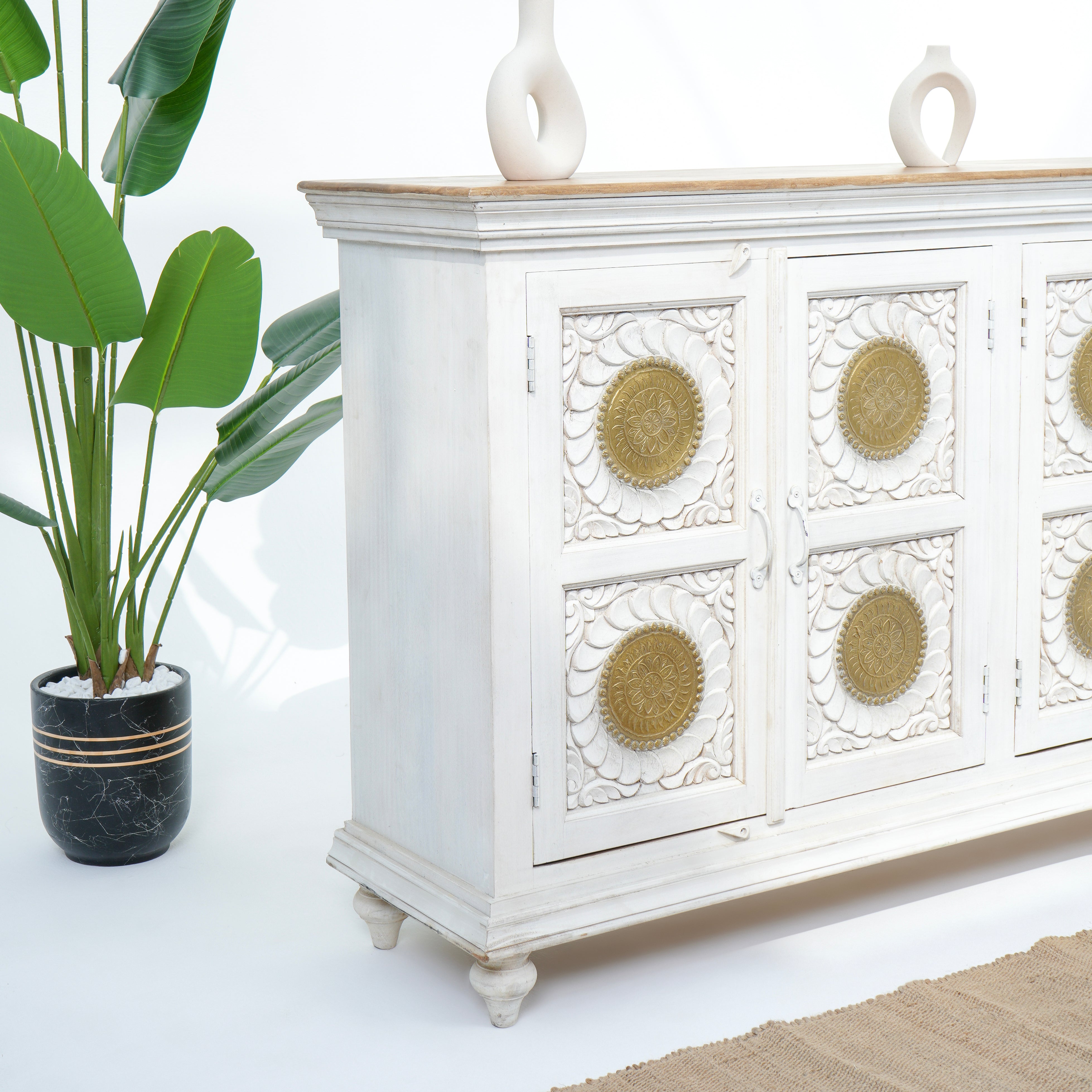 ZYARA FOUR DOOR BRASS FTD SIDEBOARD