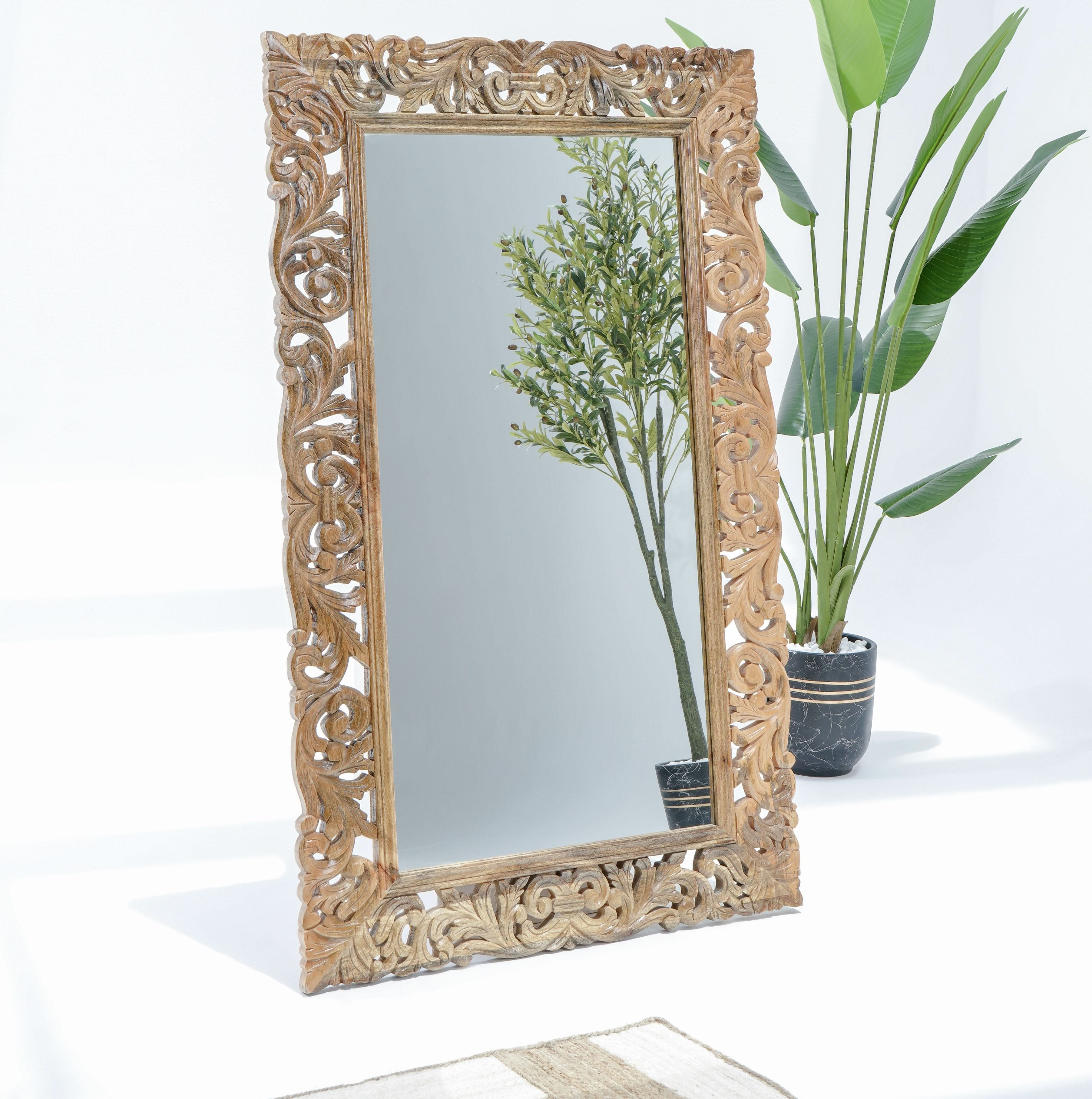 MOSAIC CARVED MIRROR FRAME - Art and craft furniture