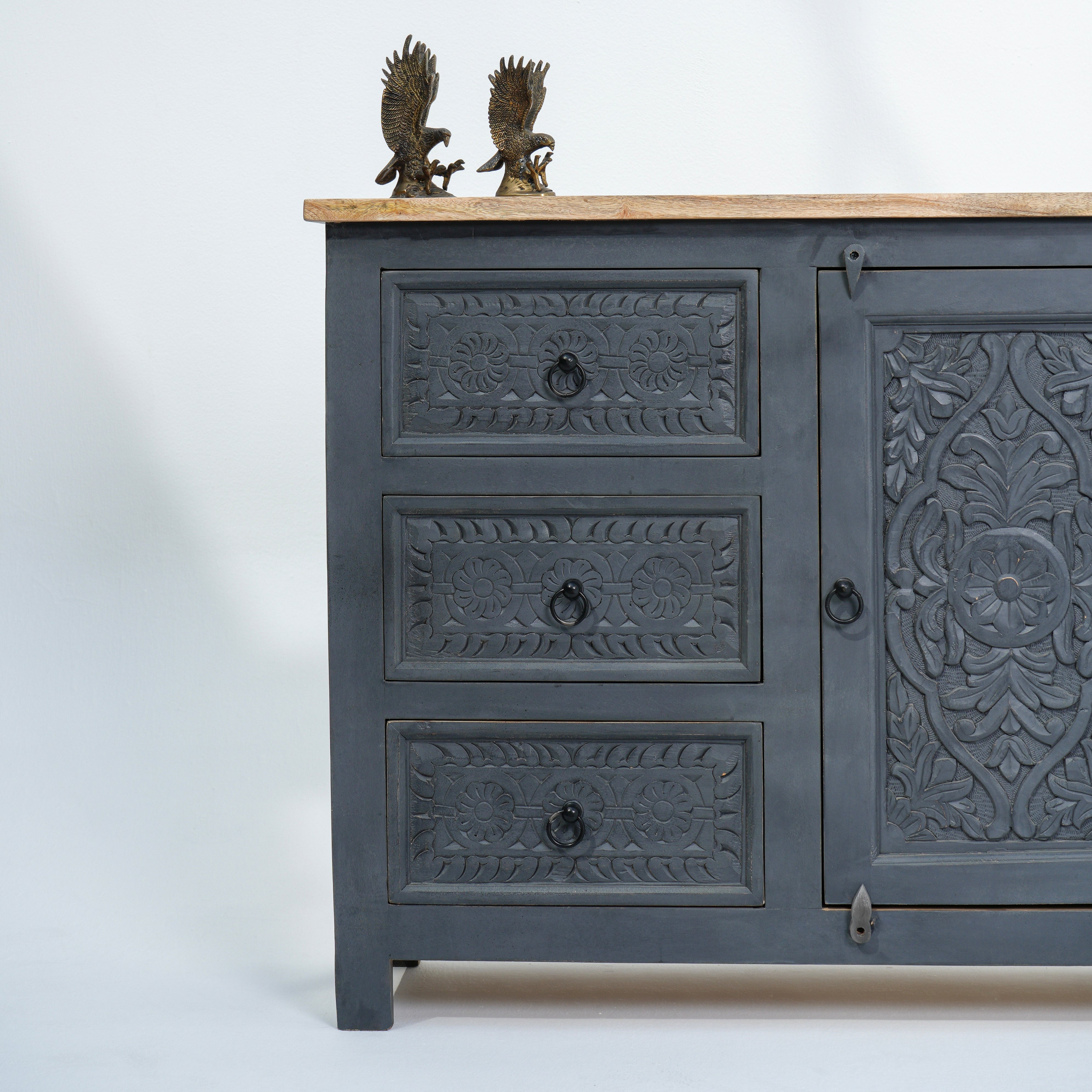 The Greystone six drawer one door side board