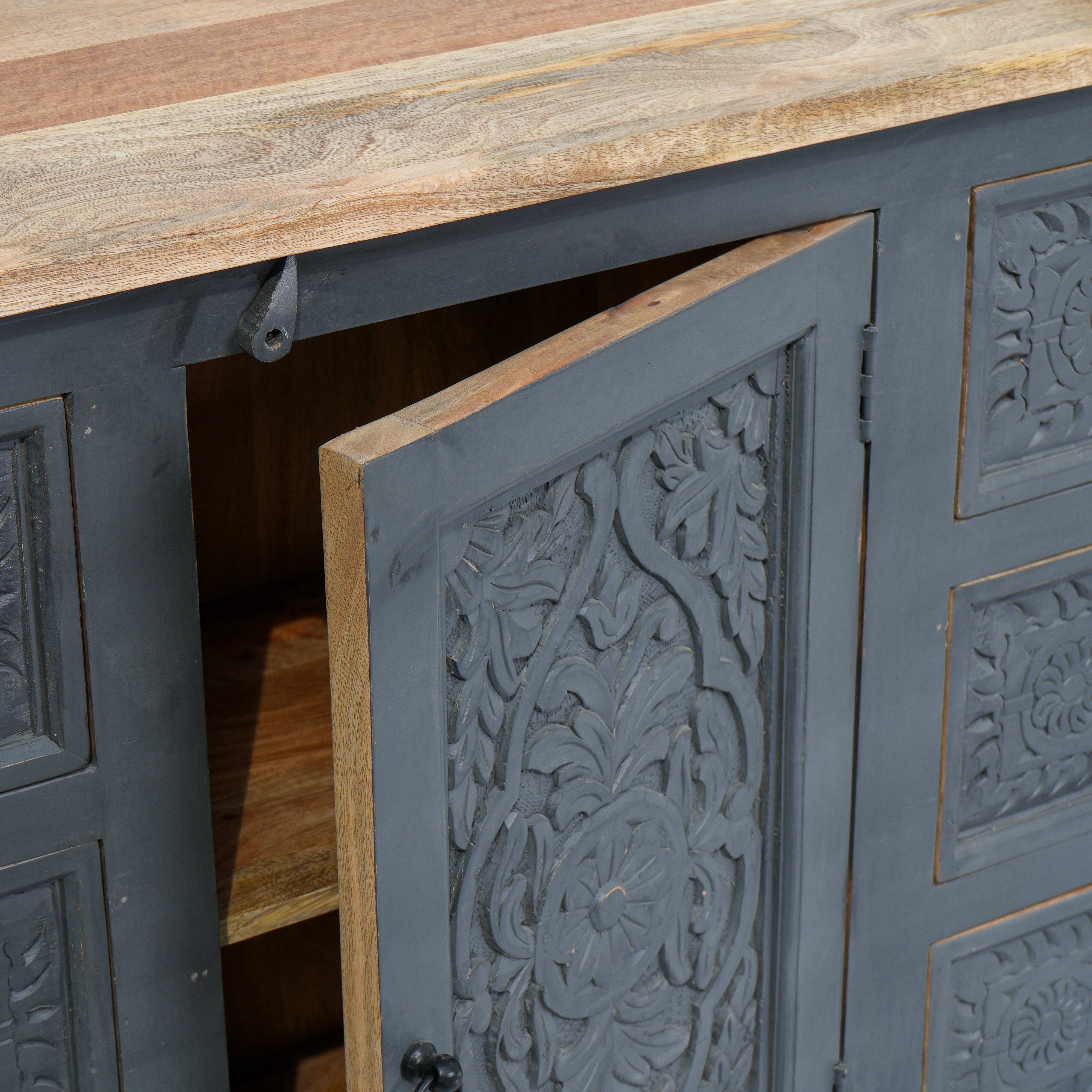 The Greystone six drawer one door side board