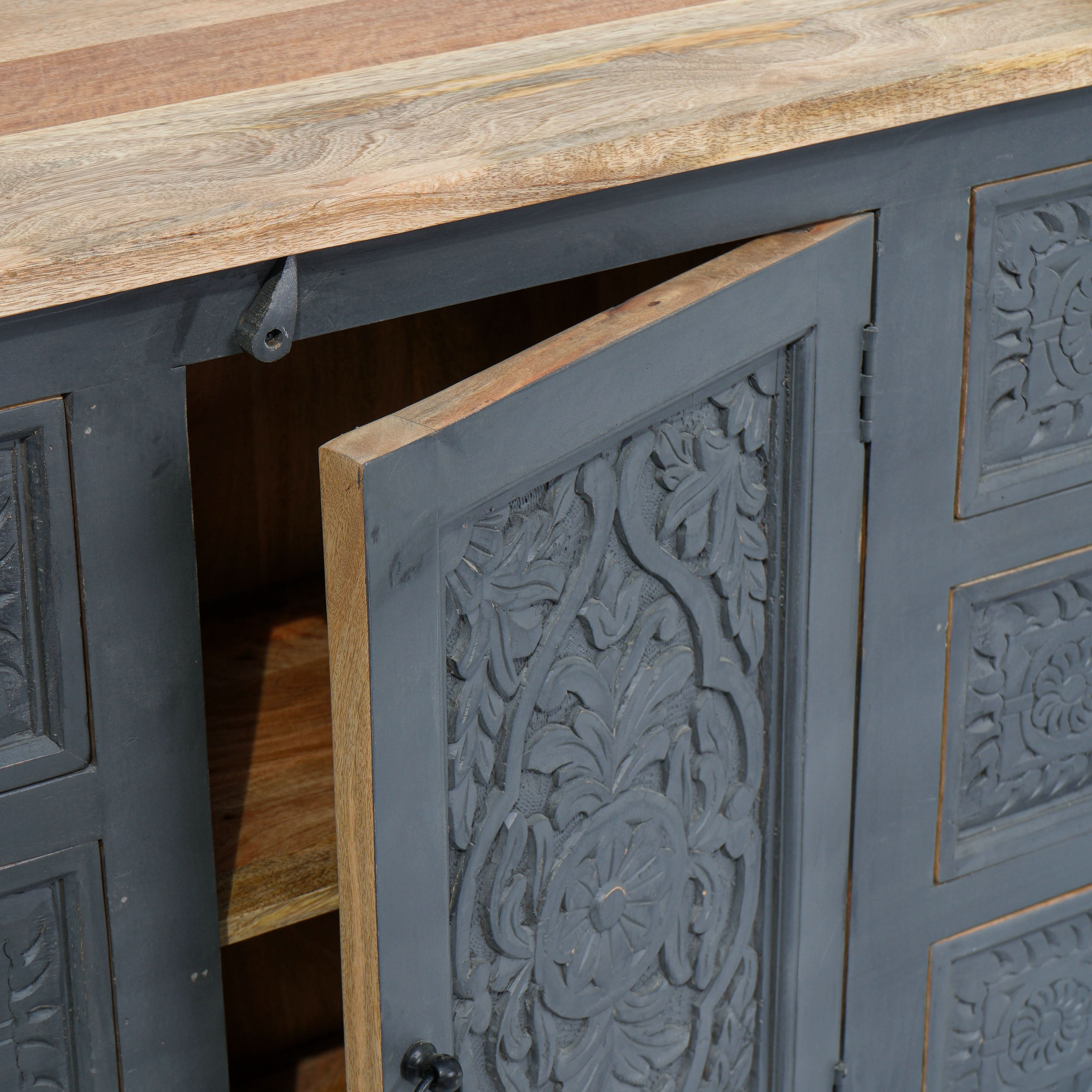 THE GREYSTONE SIX DRAWER ONE DOOR SIDEBOARD - Art and craft furniture