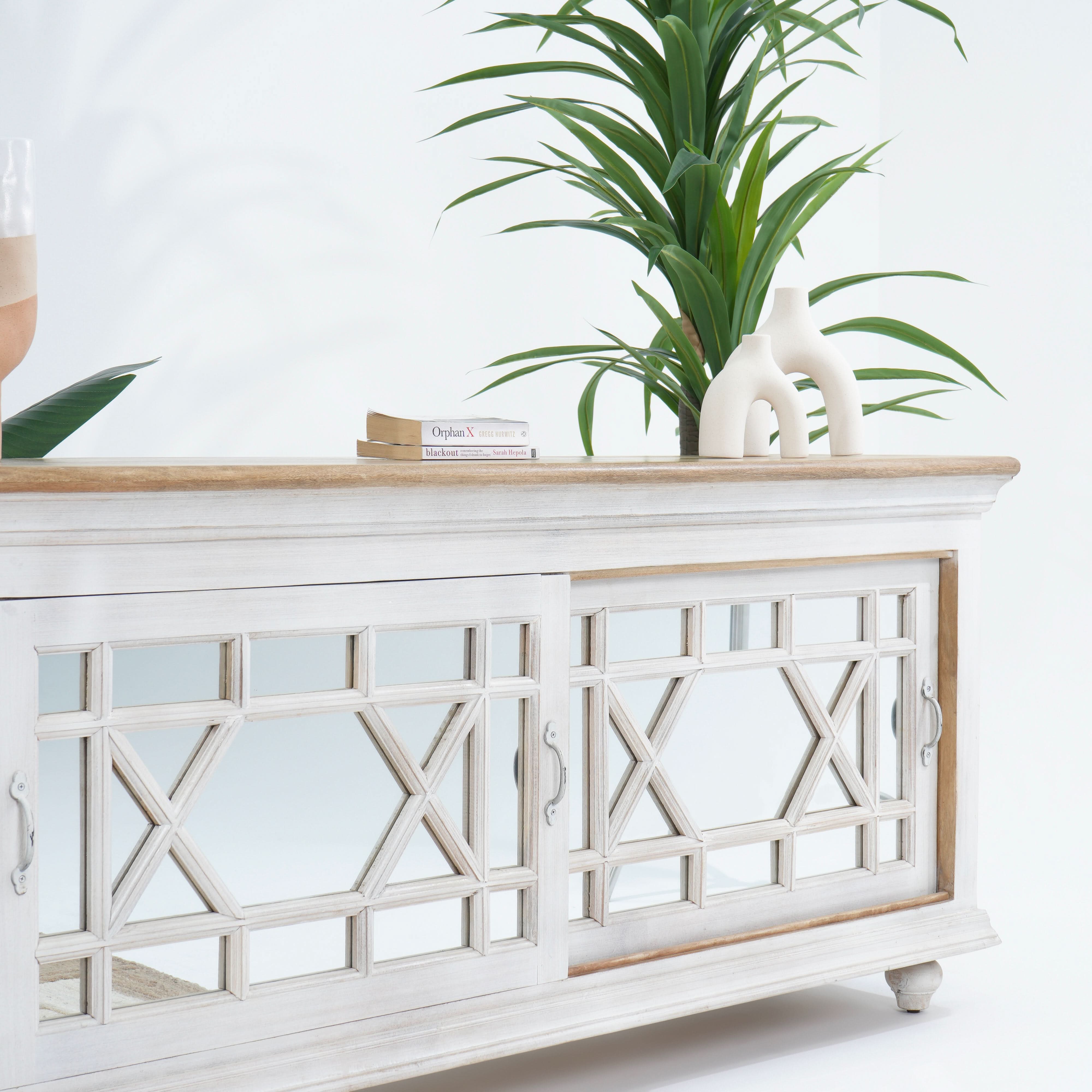 PORTO SLIDING GLASS DOOR TV STAND - Art and craft furniture