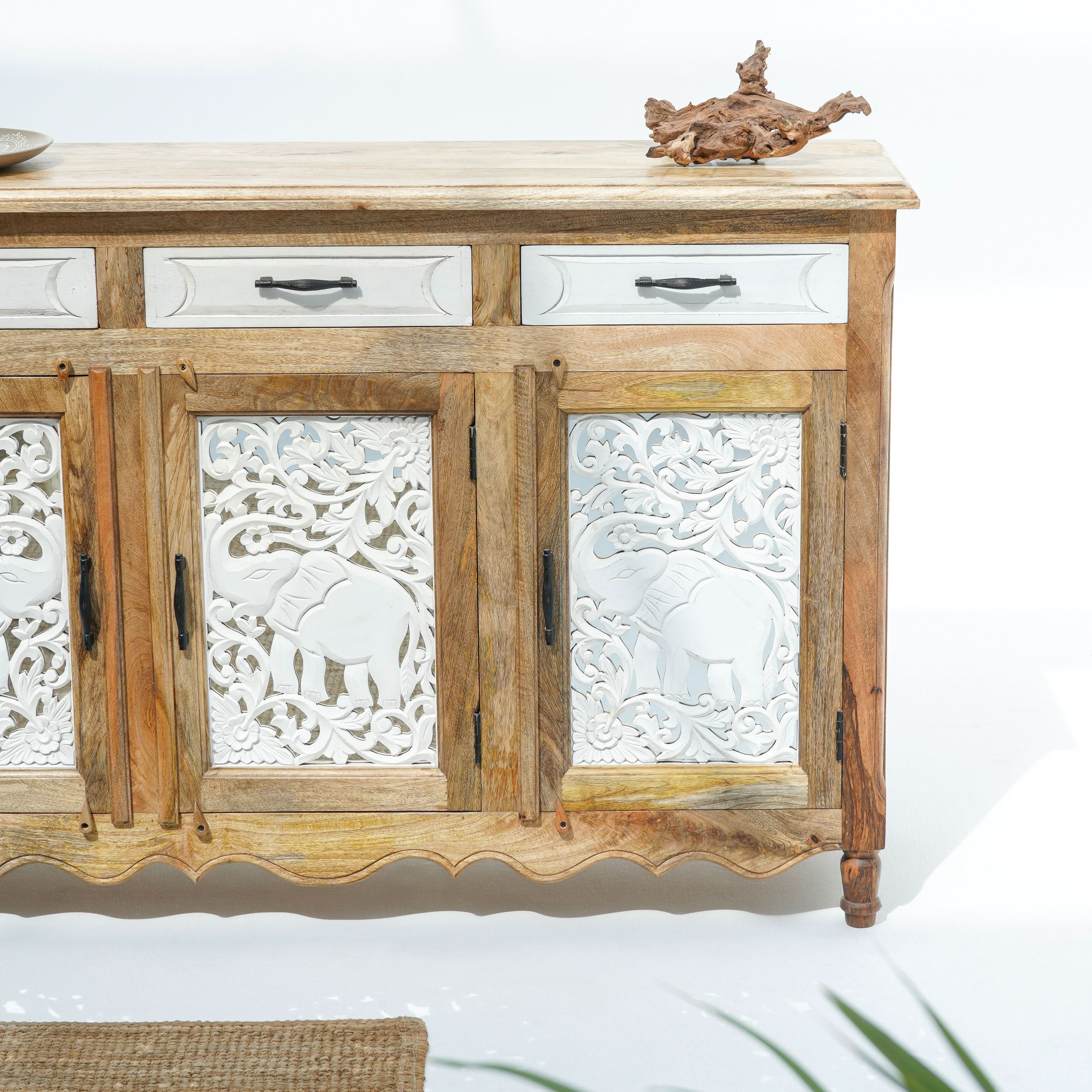 ZERRA THREE DOOR THREE DRAWER SIDEBOARD - Art and craft furniture