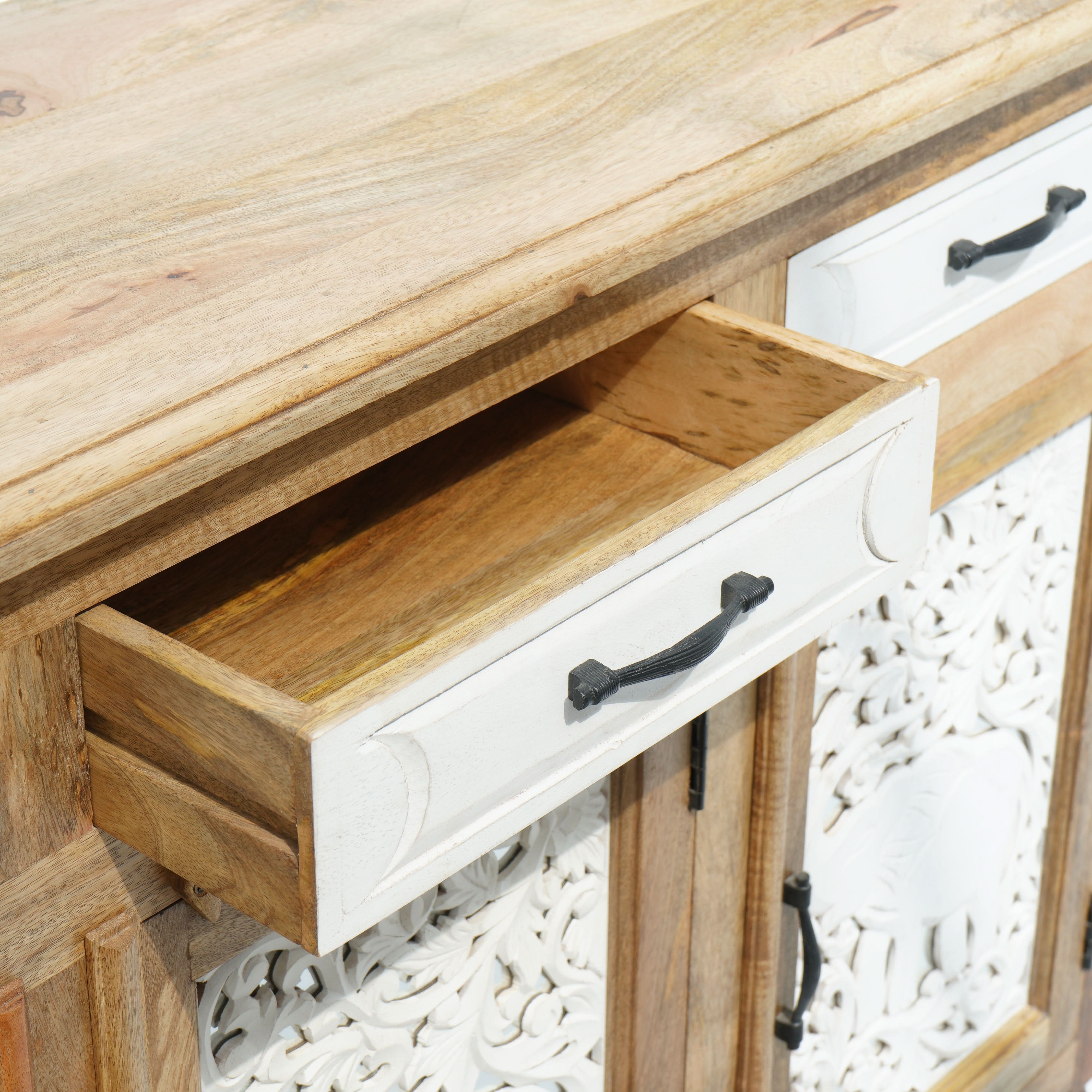 ZERRA THREE DOOR THREE DRAWER SIDEBOARD - Art and craft furniture