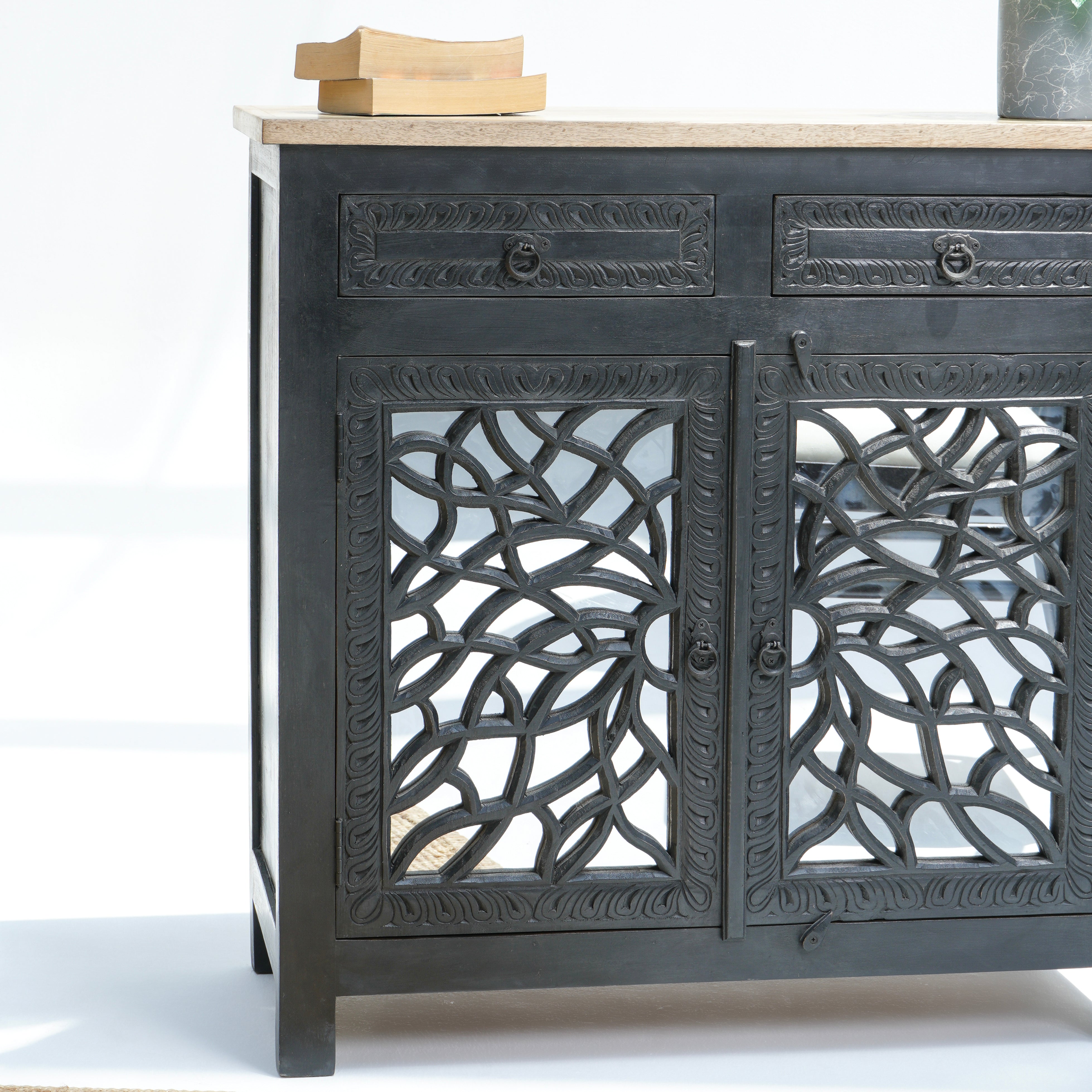 Lustre glass door sideboard