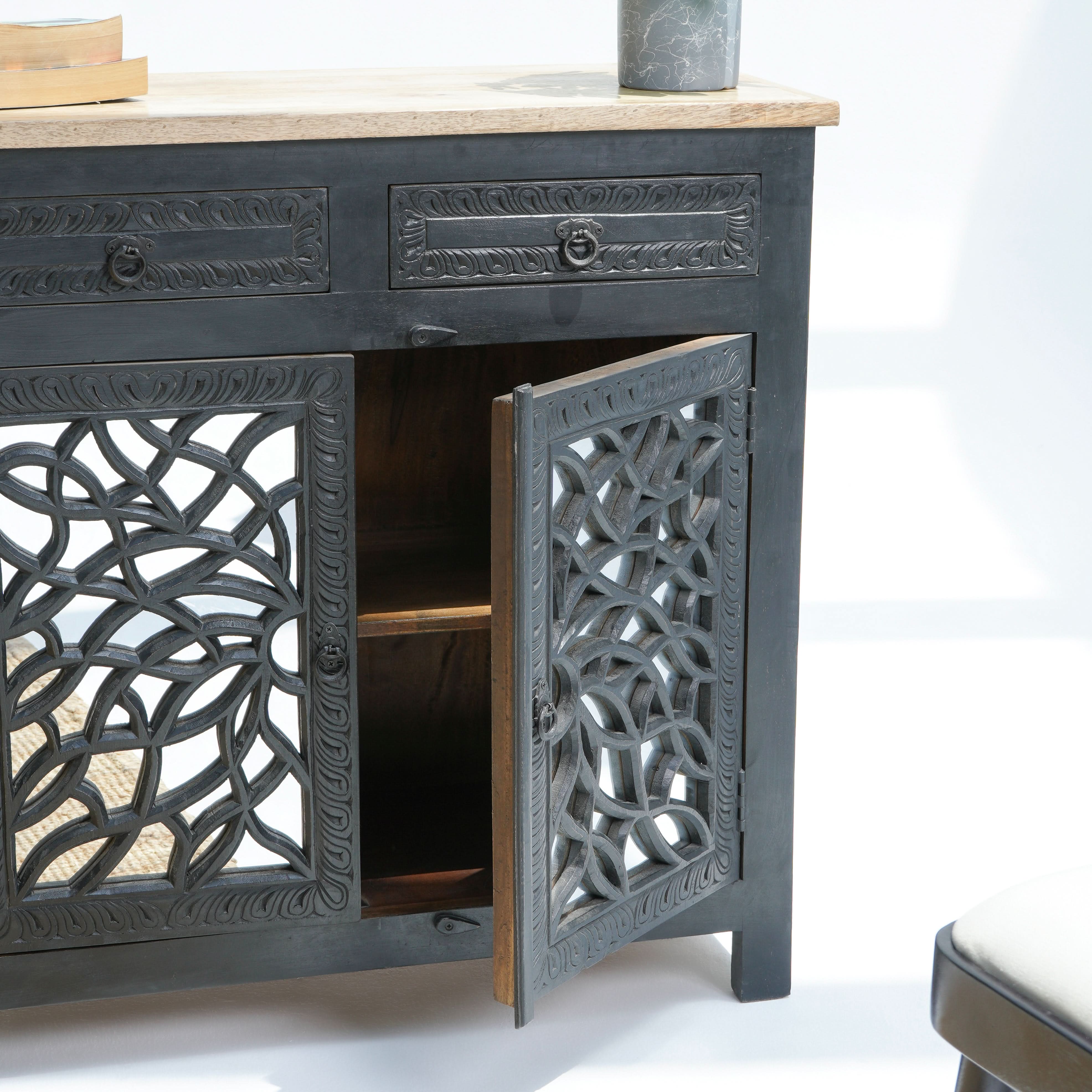 LUSTRE GLASS DOOR SIDEBOARD - Art and craft furniture