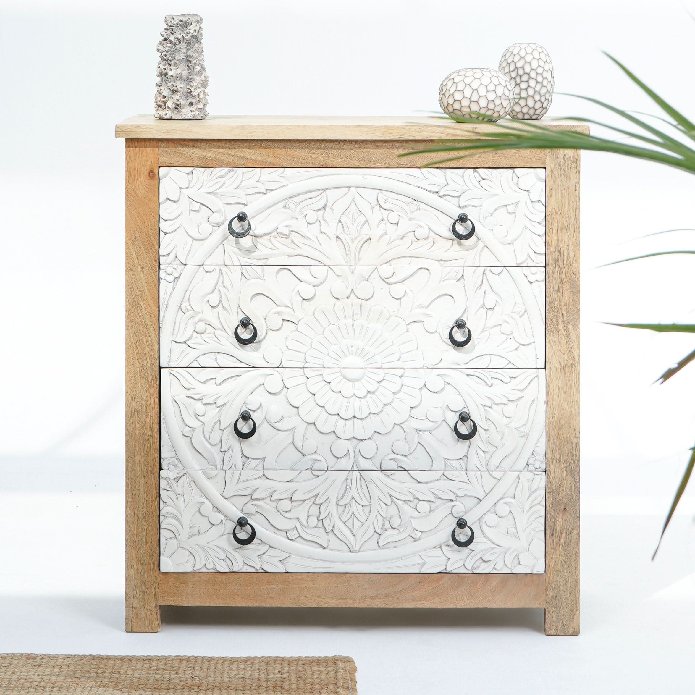SEA LAKE CARVED CHEST OF DRAWERS - Art and craft furniture