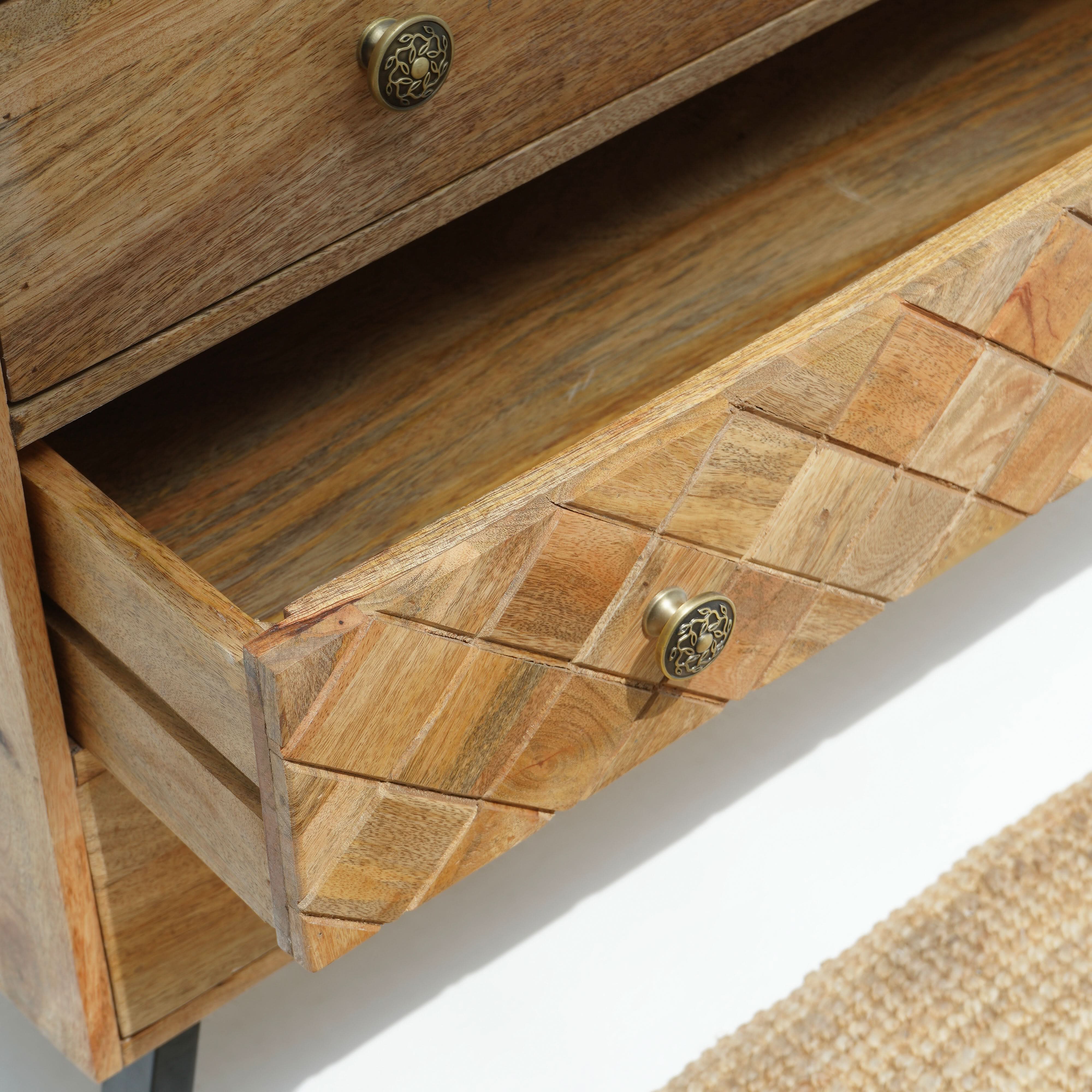 PERTH HILLS MANGO THREE DRAWER CHEST OF DRAWERS - Art and craft furniture