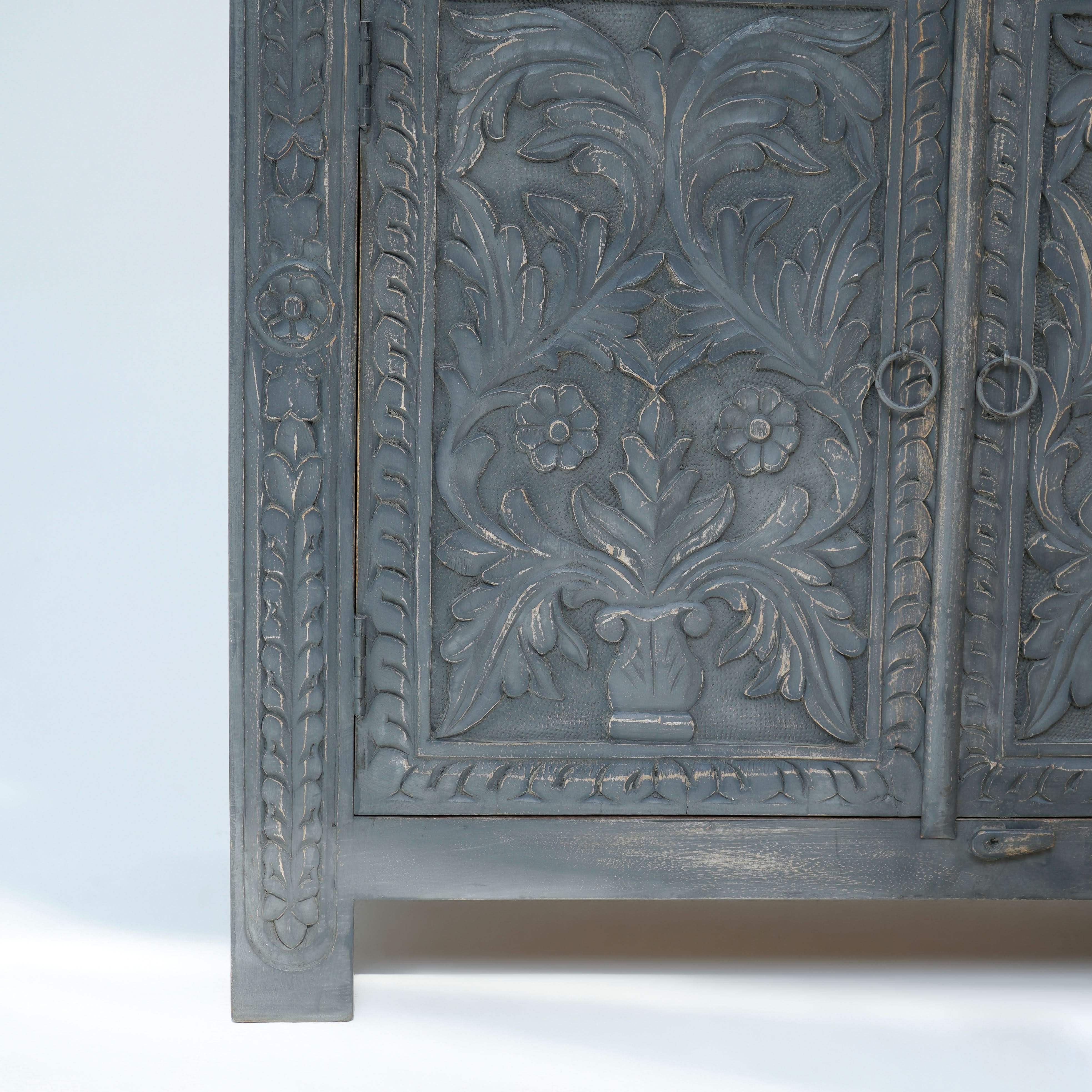 CARVA CARVING TWO DOOR TWO DRAWER SIDEBOARD - Art and craft furniture