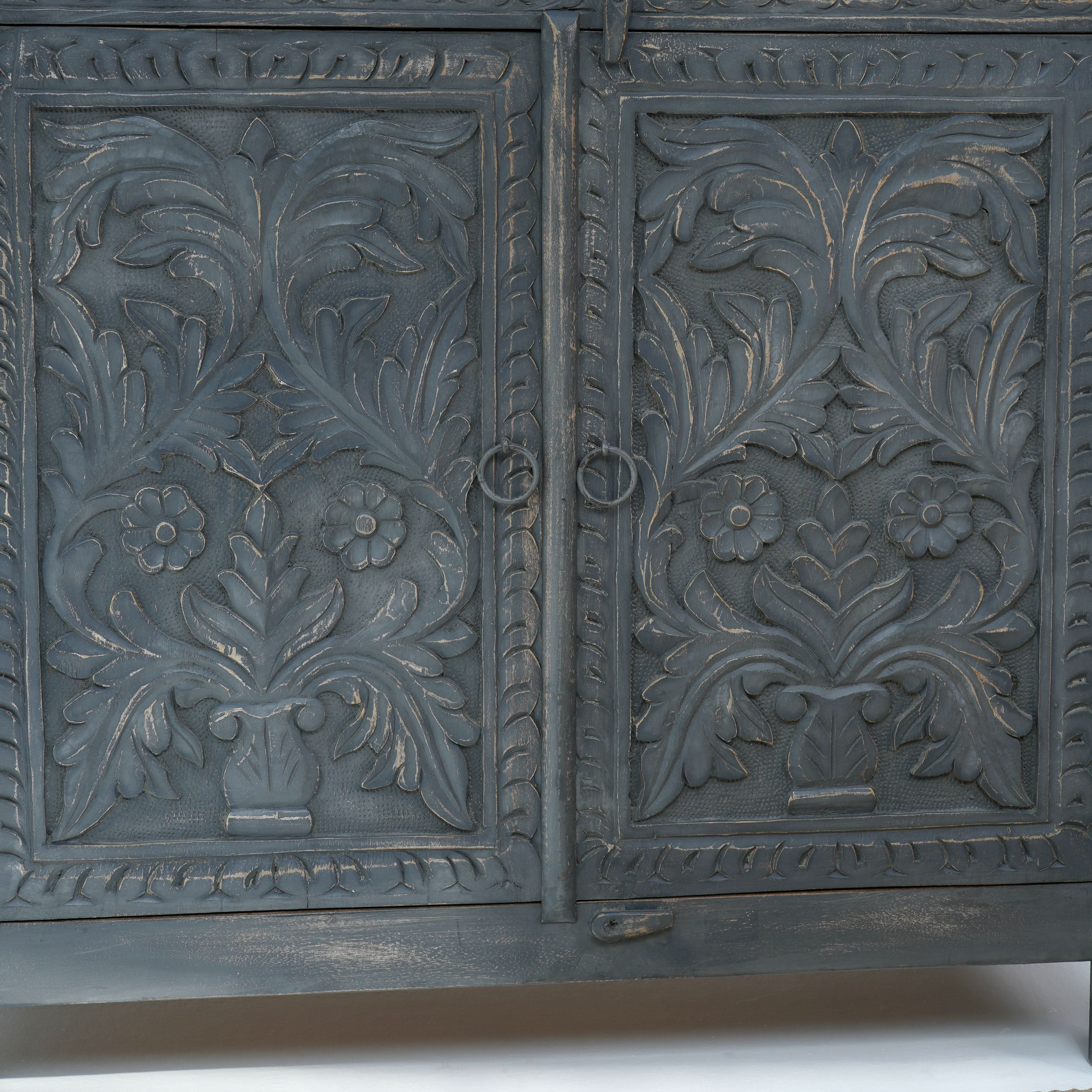 CARVA CARVING TWO DOOR TWO DRAWER SIDEBOARD - Art and craft furniture