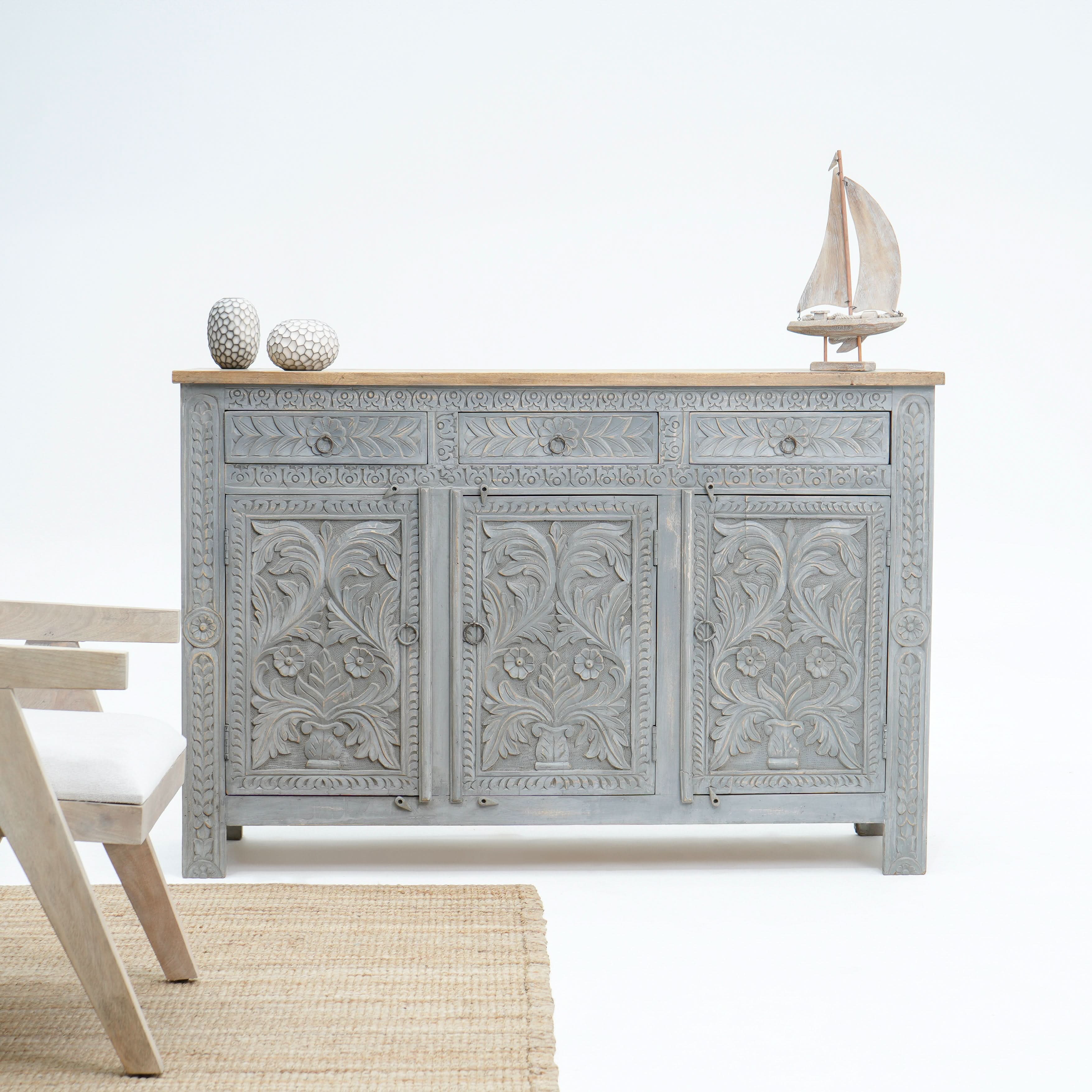 CARVA WOODEN CARVING SIDEBOARD - Art and craft furniture