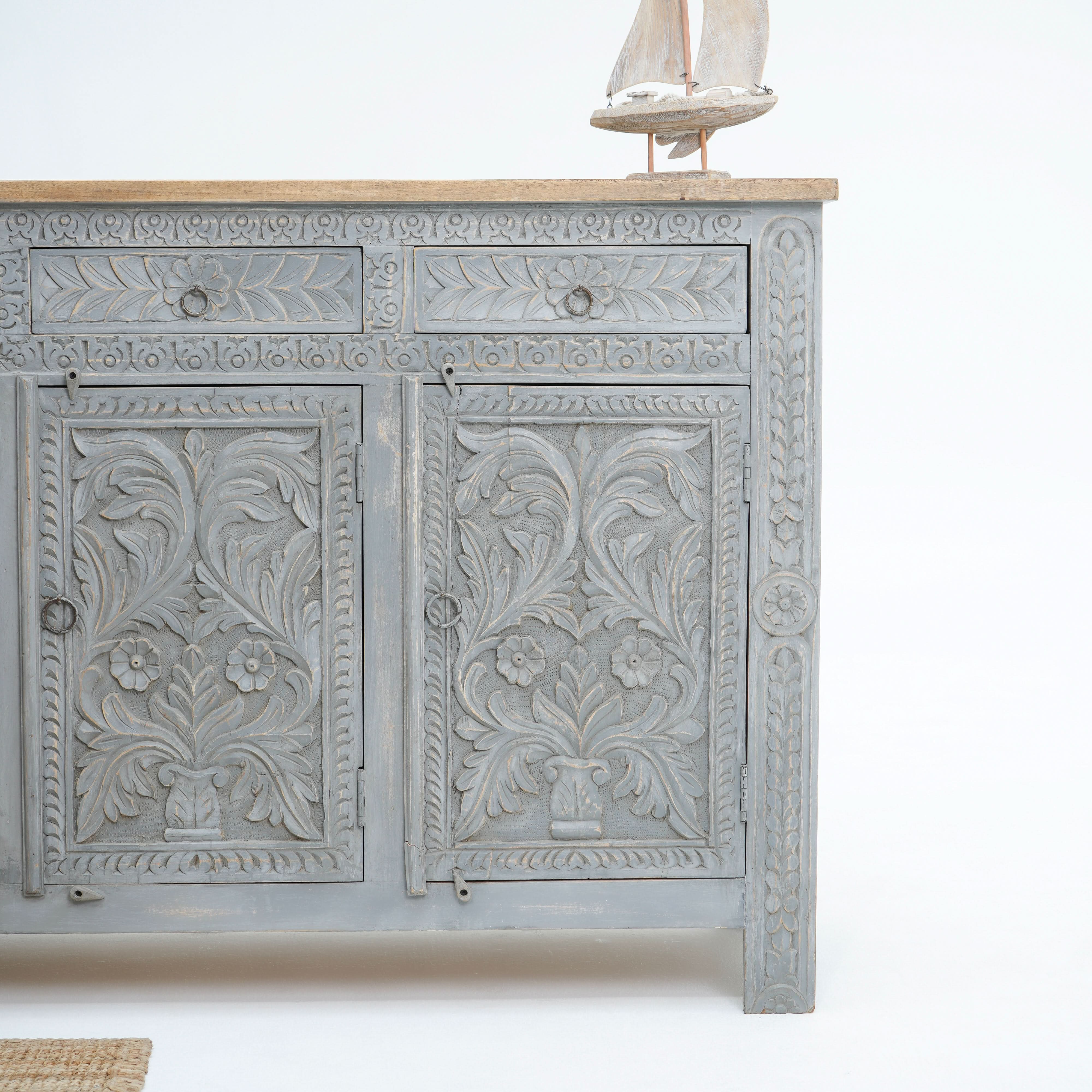 CARVA WOODEN CARVING SIDEBOARD - Art and craft furniture