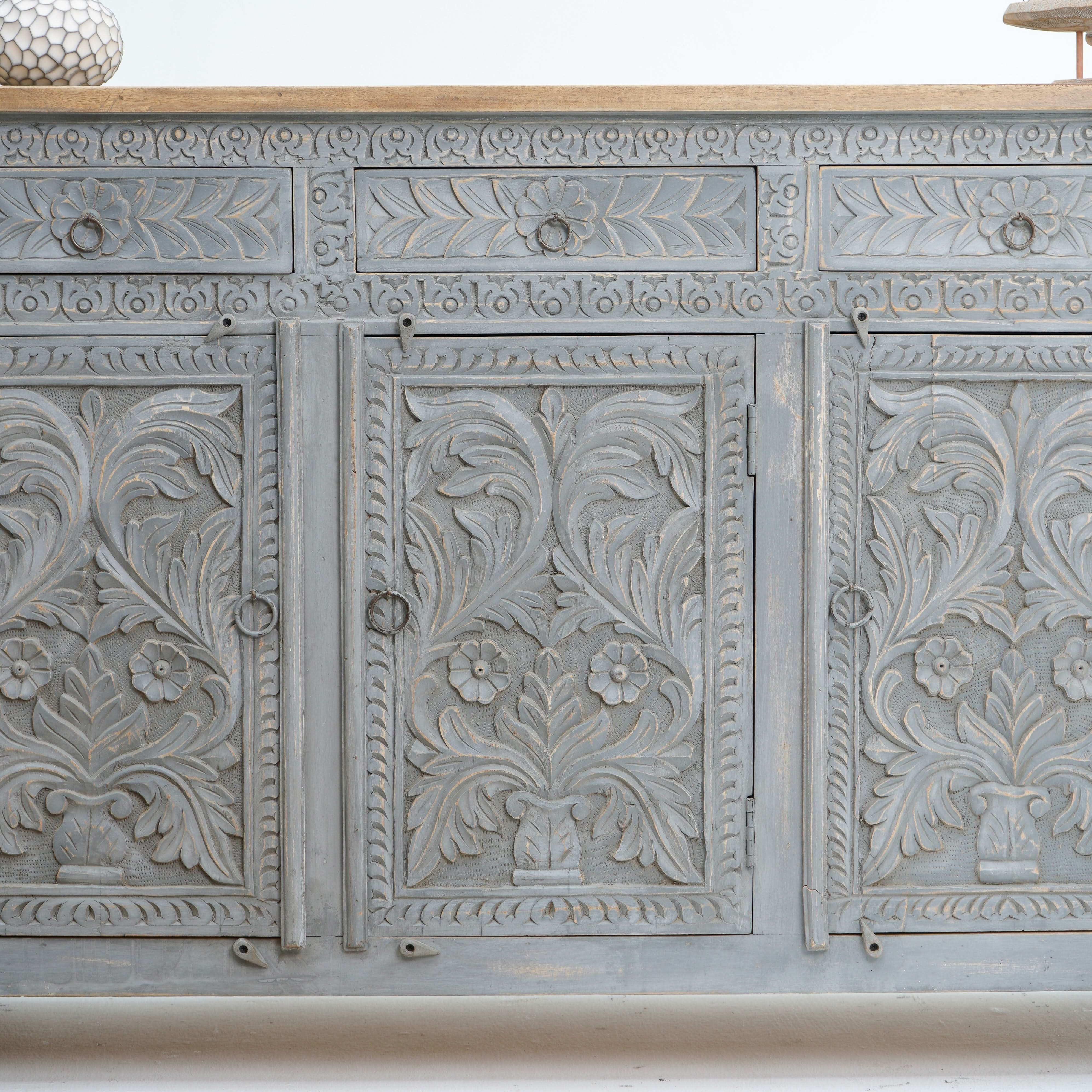 CARVA WOODEN CARVING SIDEBOARD - Art and craft furniture