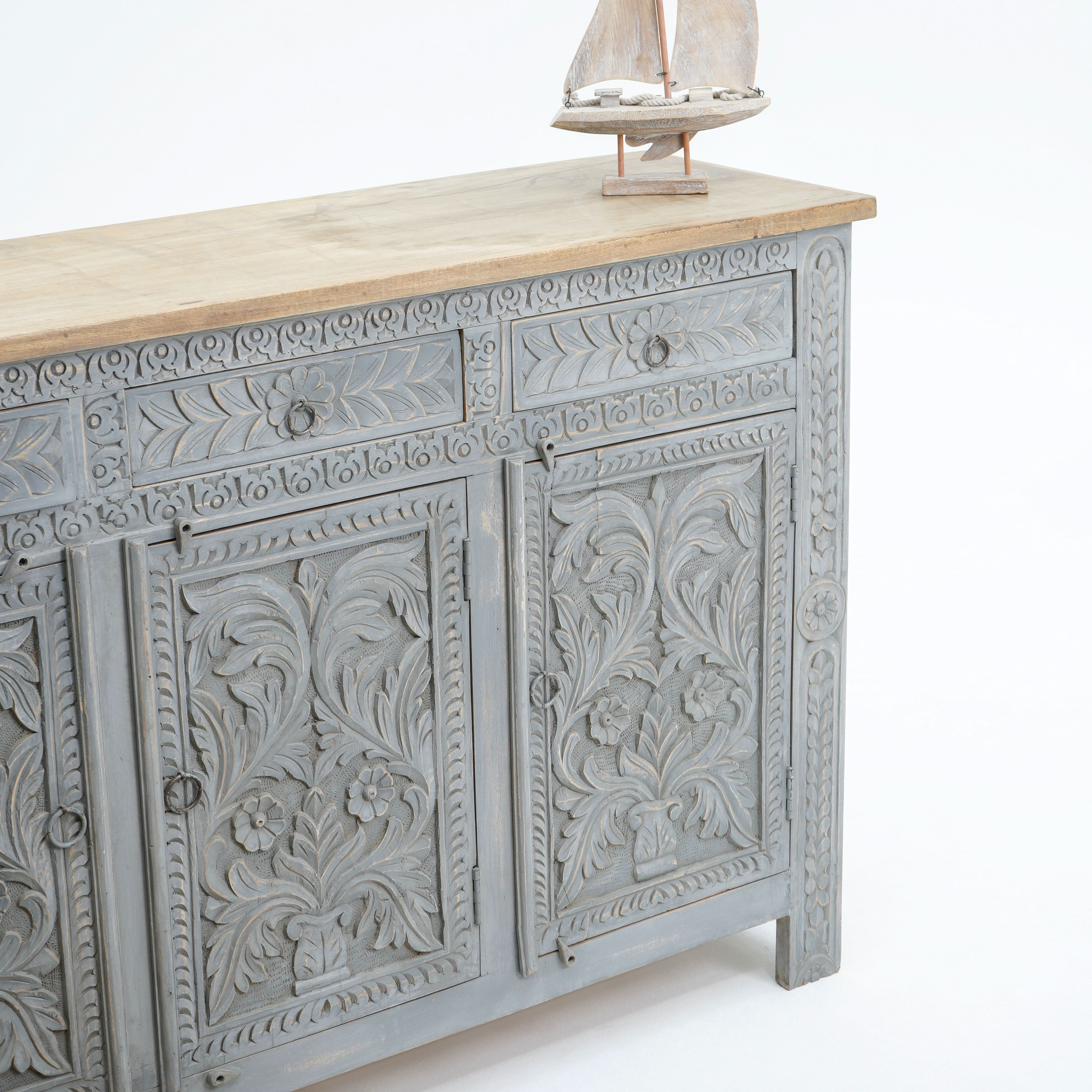 CARVA WOODEN CARVING SIDEBOARD - Art and craft furniture