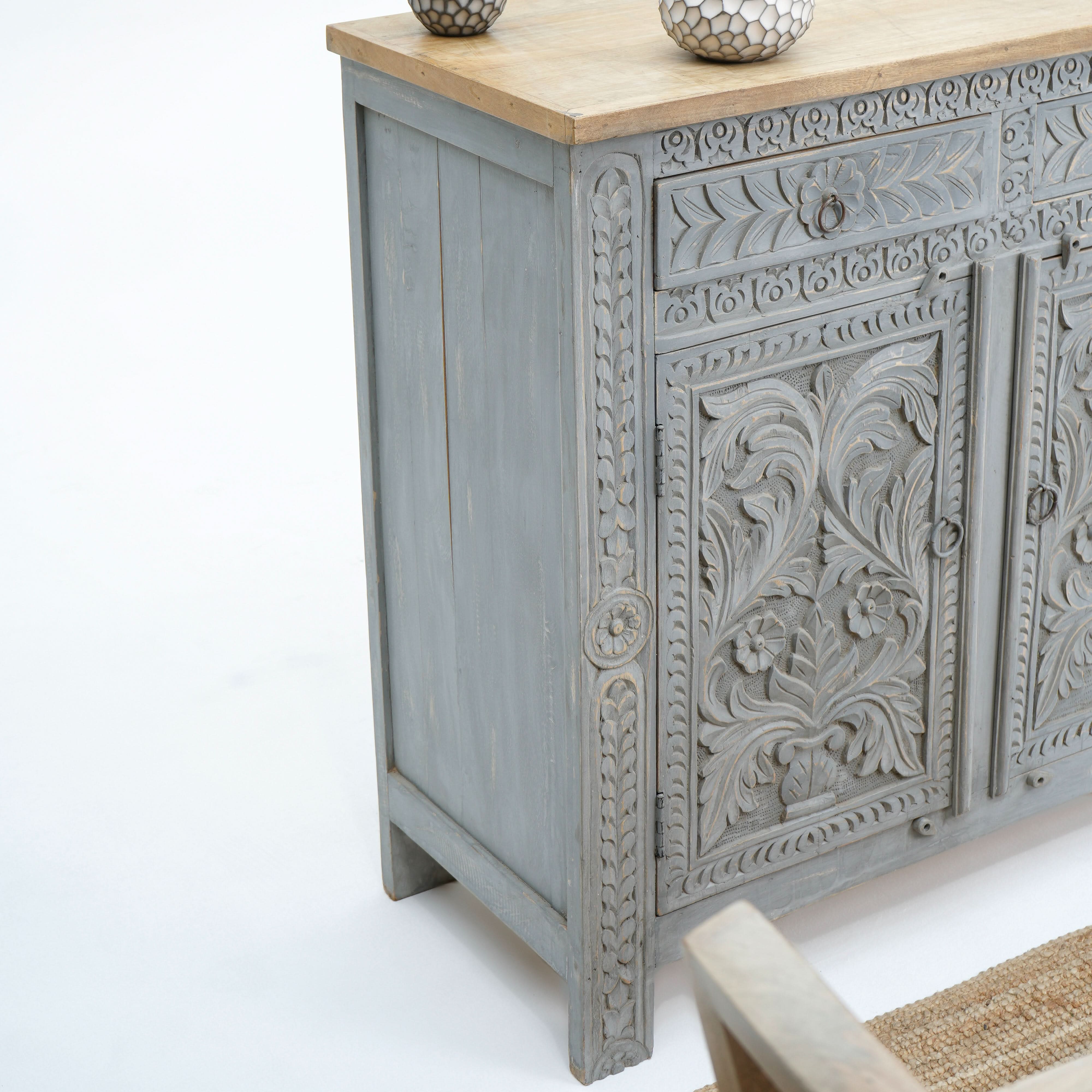 CARVA WOODEN CARVING SIDEBOARD - Art and craft furniture