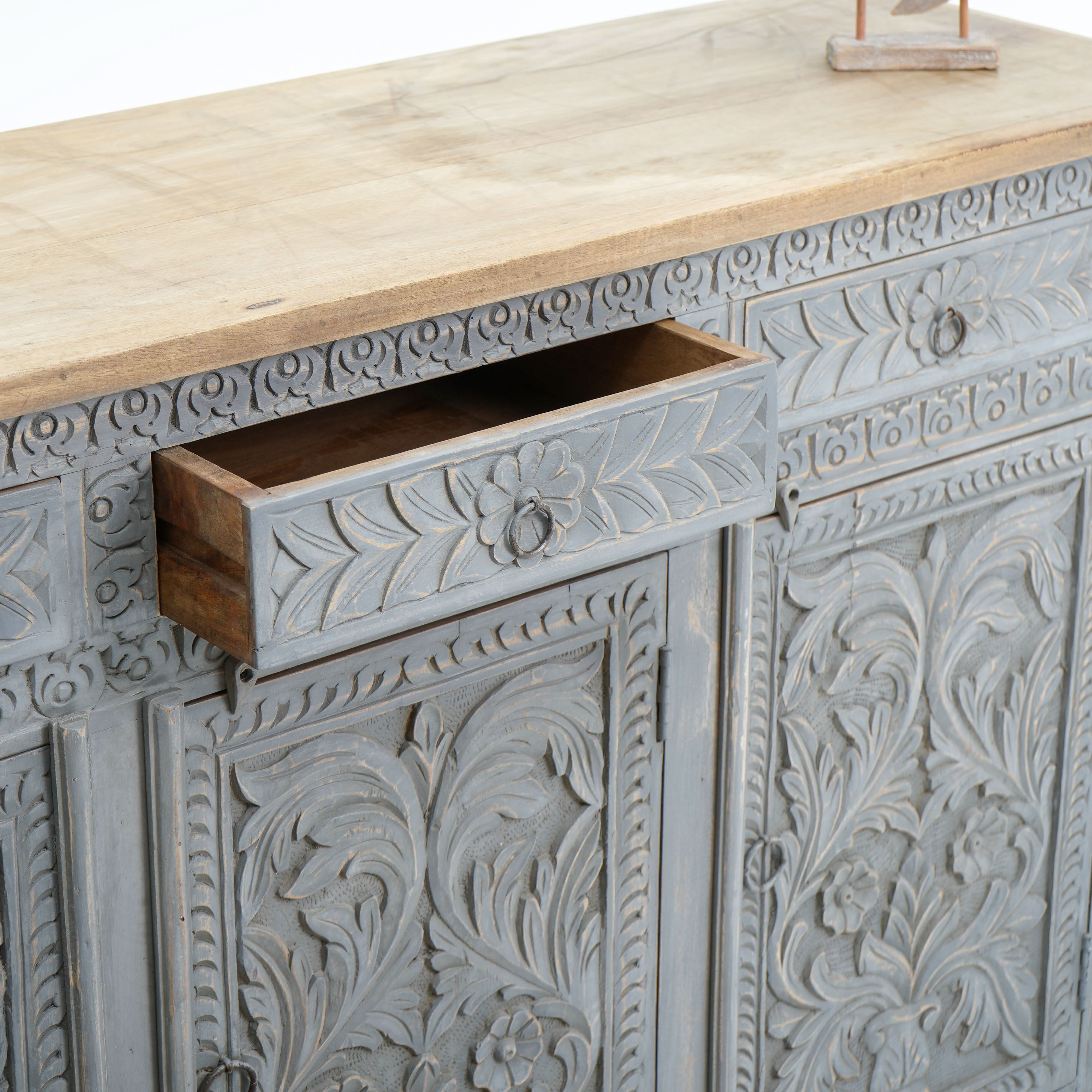 CARVA WOODEN CARVING SIDEBOARD - Art and craft furniture