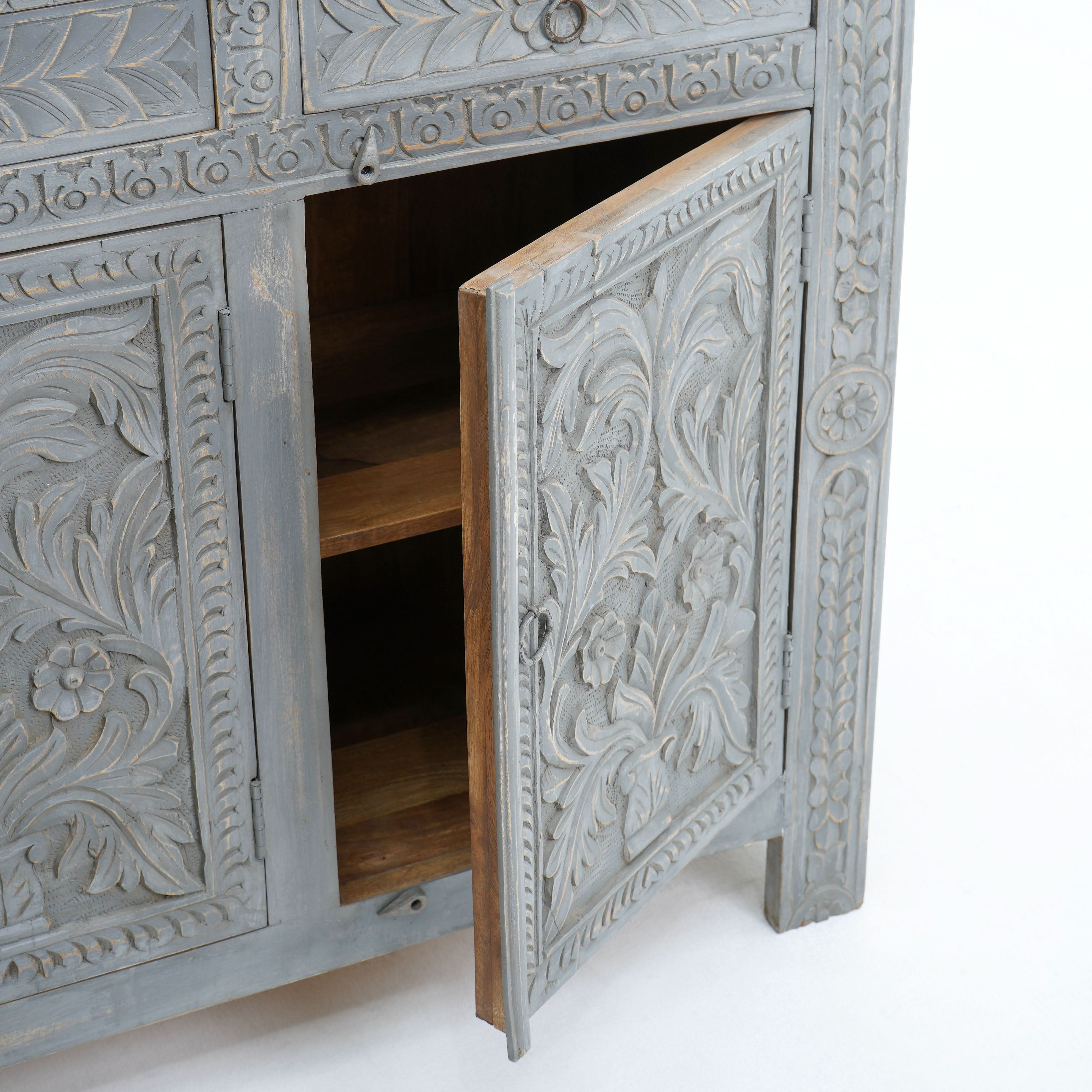 CARVA WOODEN CARVING SIDEBOARD - Art and craft furniture