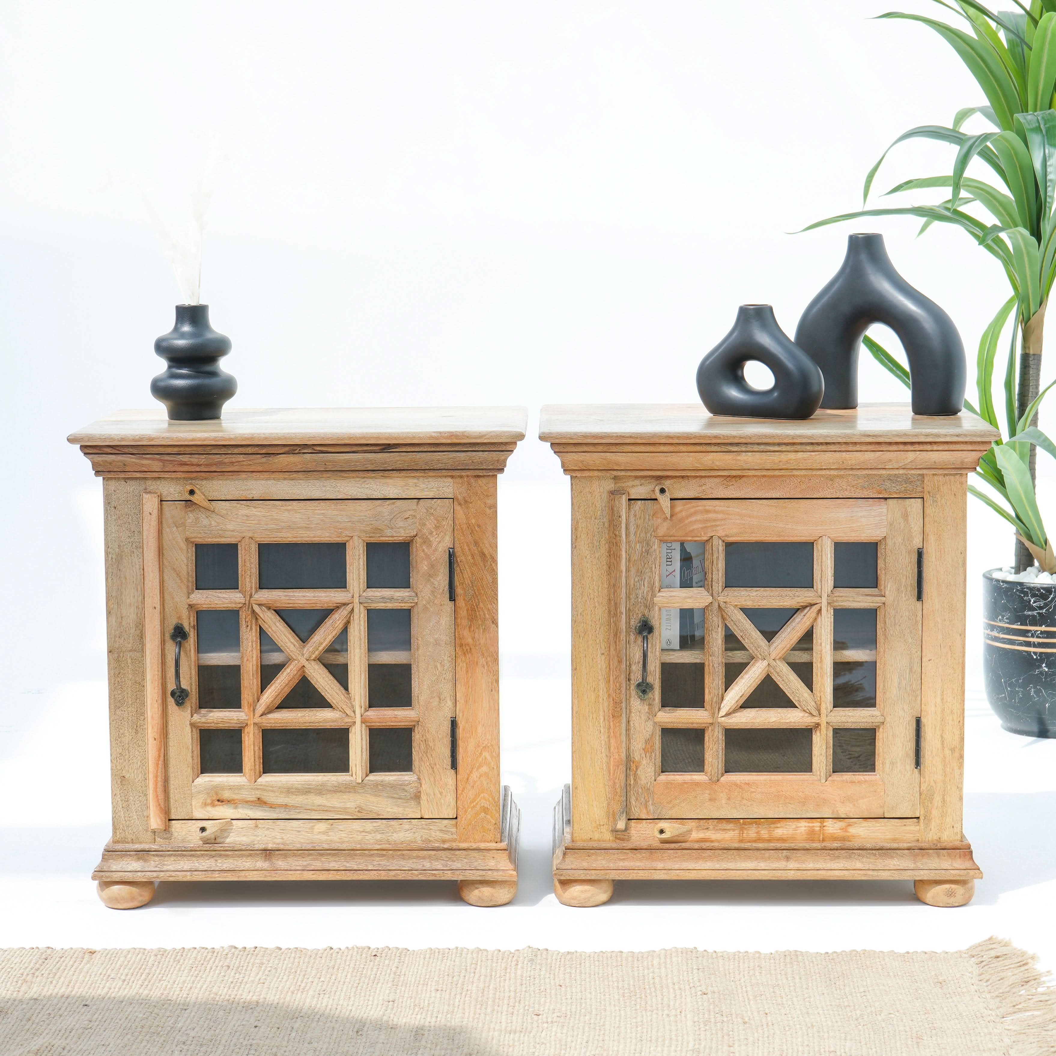 STARLIGHT ONE GLASS DOOR NIGHTSTAND - Art and craft furniture