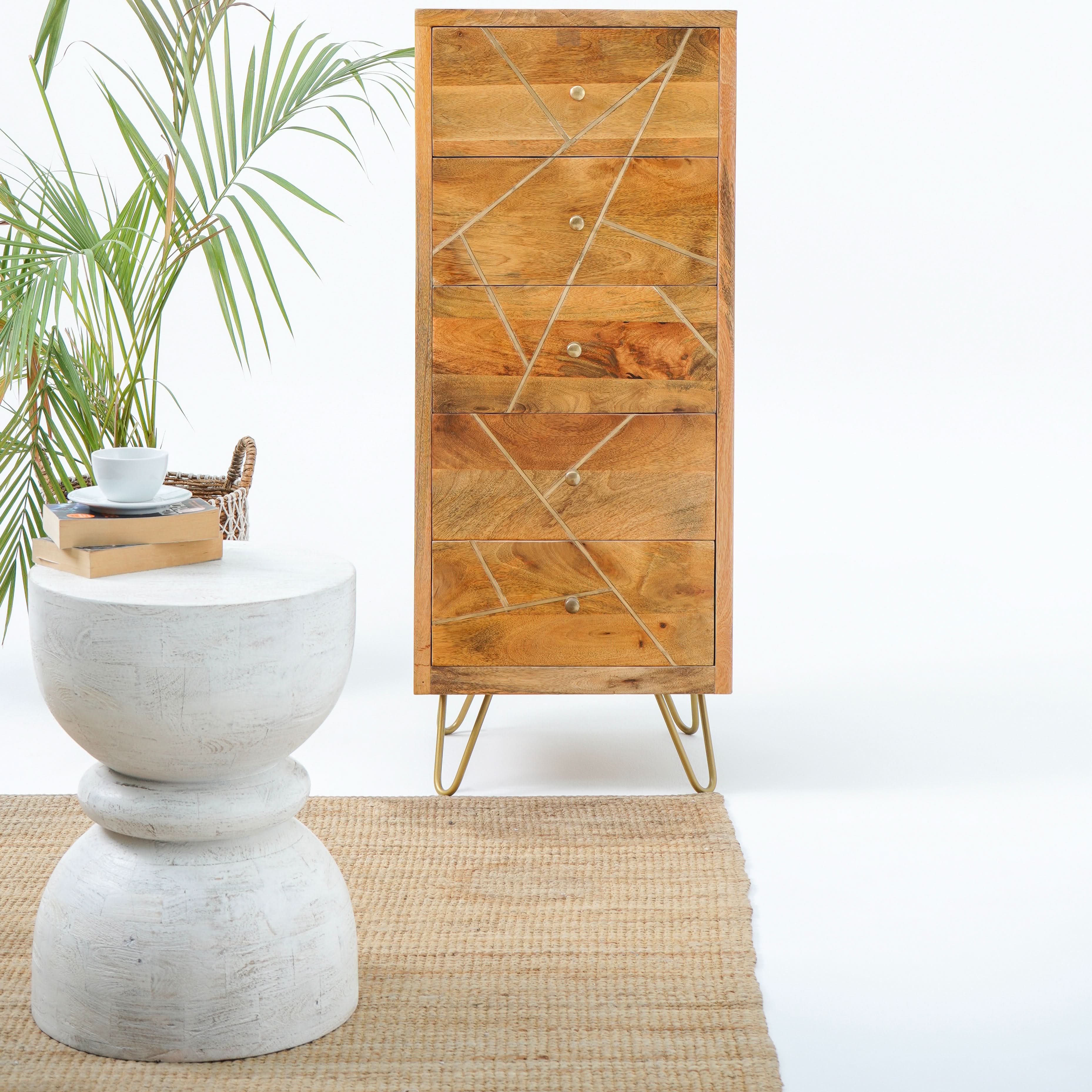 MANGOLUXE FOUR DRAWER CHEST OF DRAWERS - Art and craft furniture