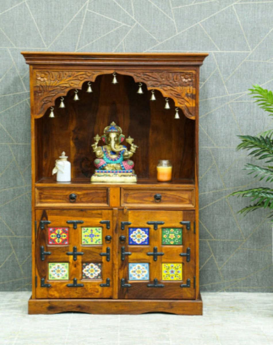 WDN TWO TILE DOOR & TWO DRAWER TEMPLE - Art and craft furniture