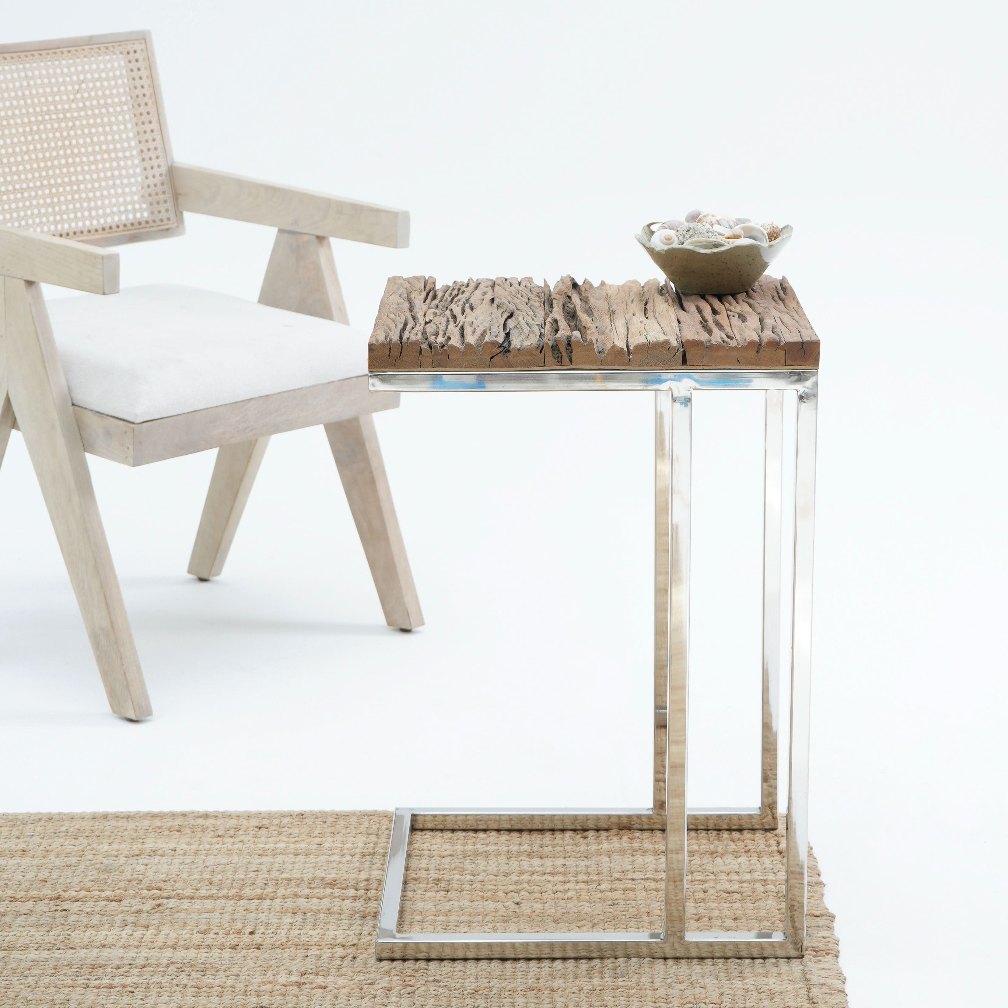 RAILWAY WOOD SIDE TABLE - Art and craft furniture
