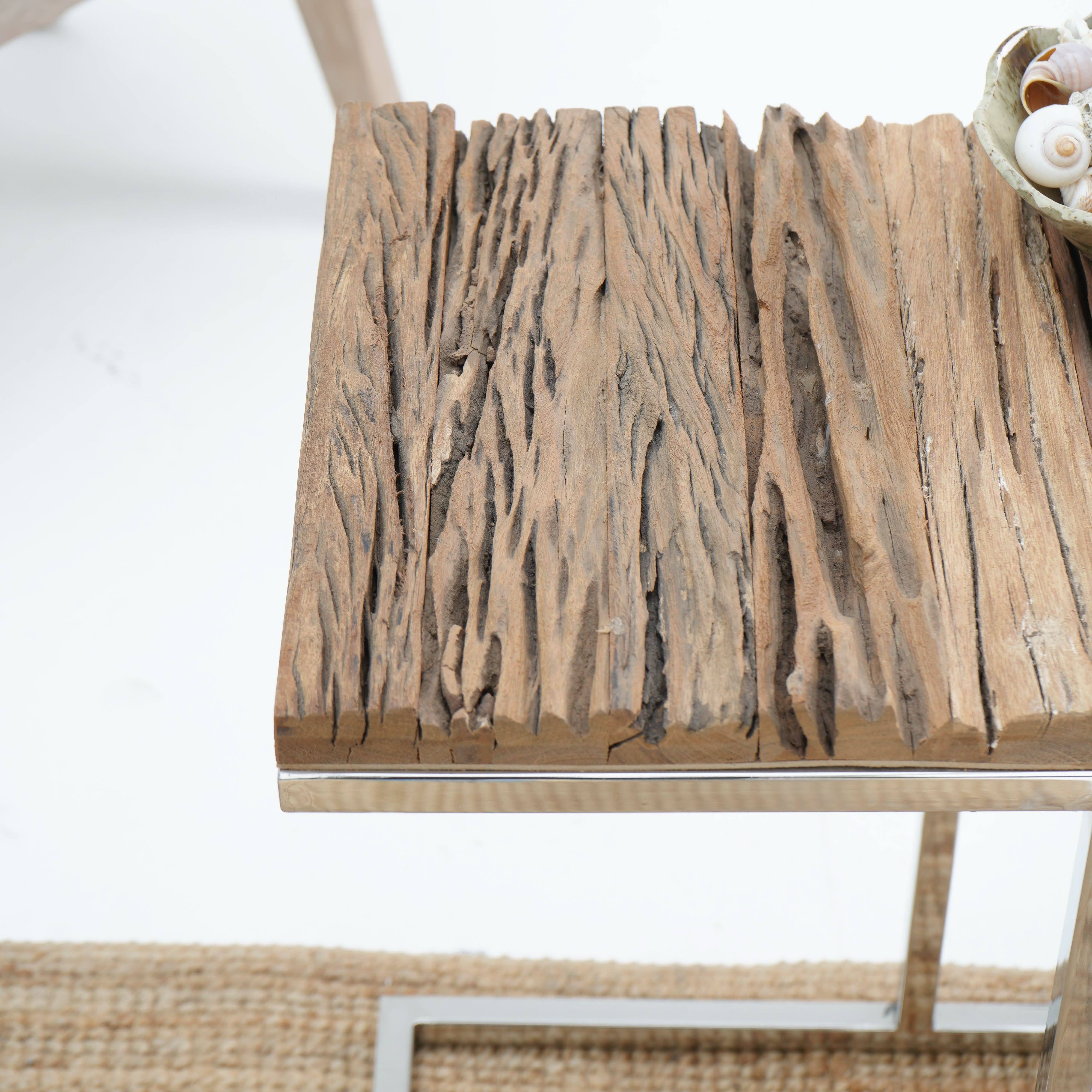 RAILWAY WOOD SIDE TABLE - Art and craft furniture