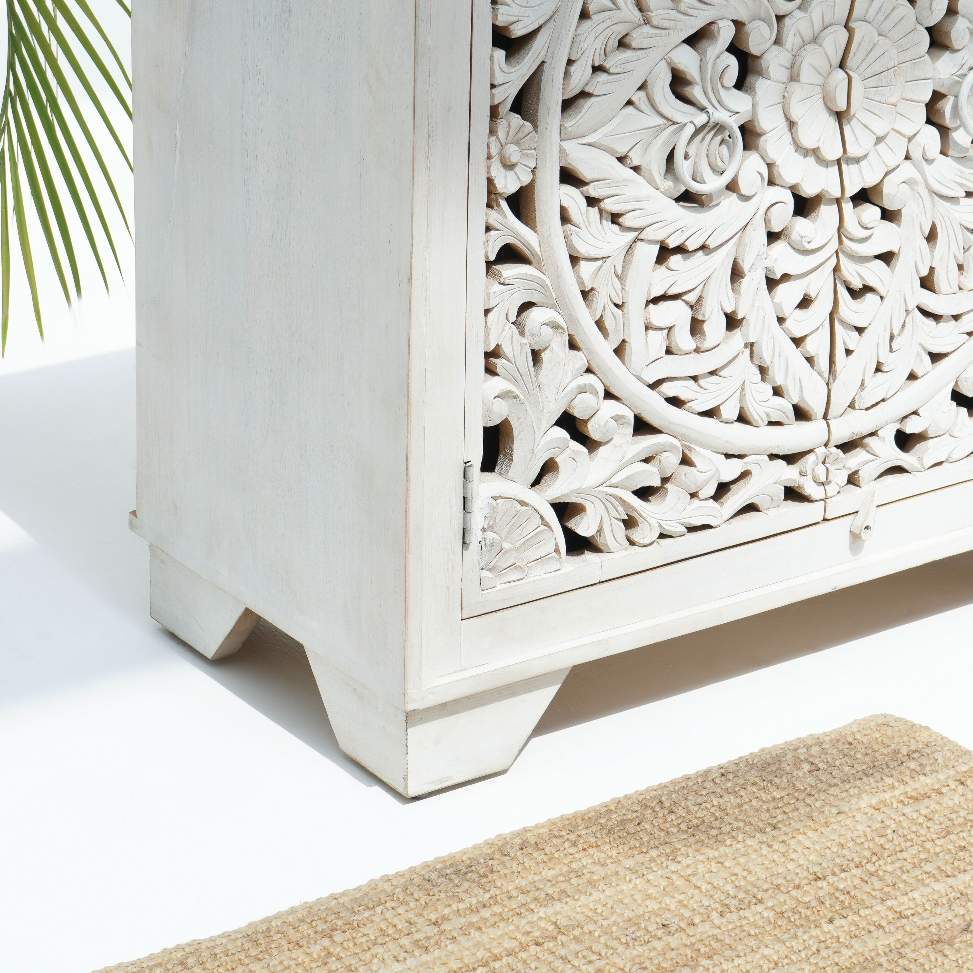 KARIGAR CARVED TWO DOOR SIDEBOARD - Art and craft furniture