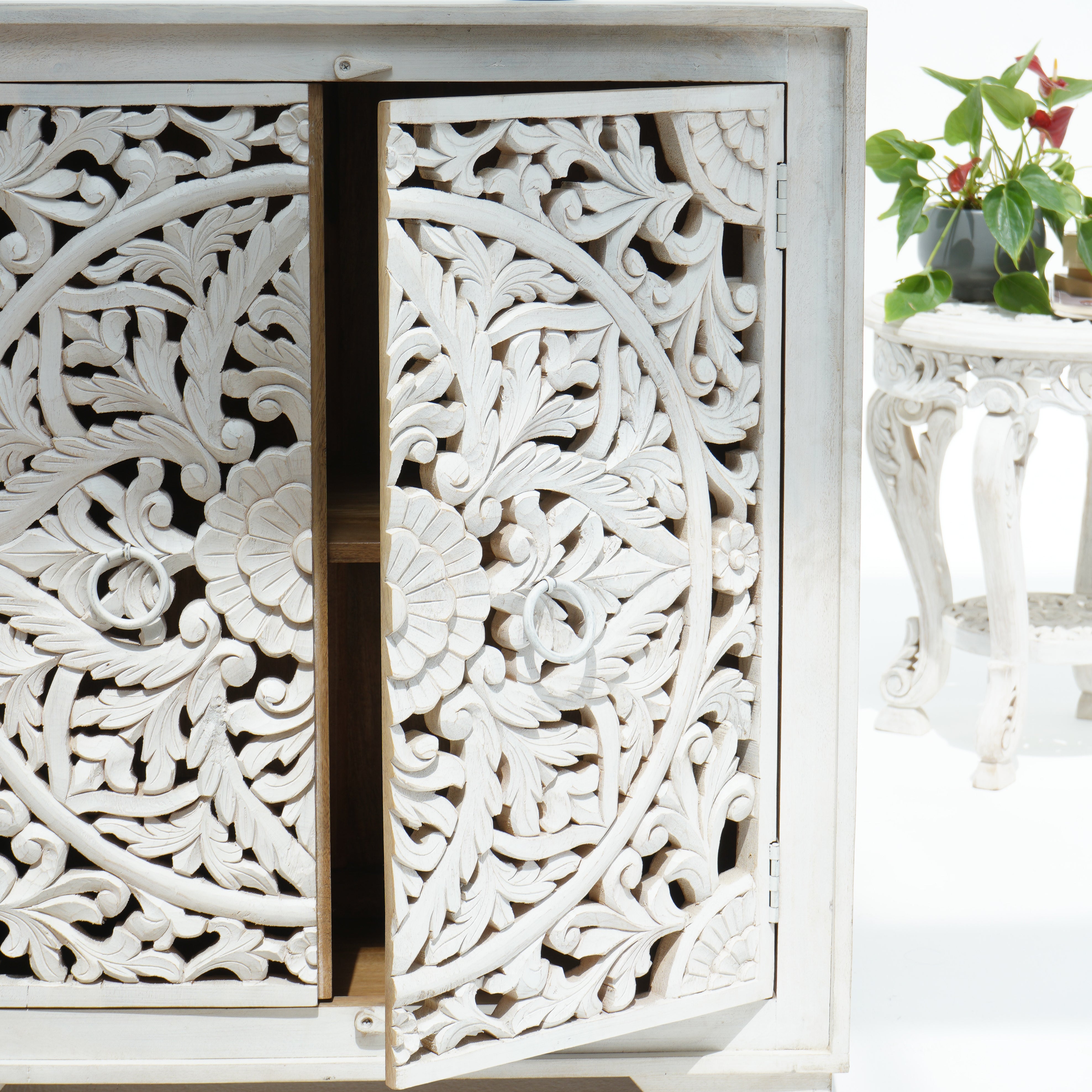 KARIGAR CARVED TWO DOOR SIDEBOARD - Art and craft furniture