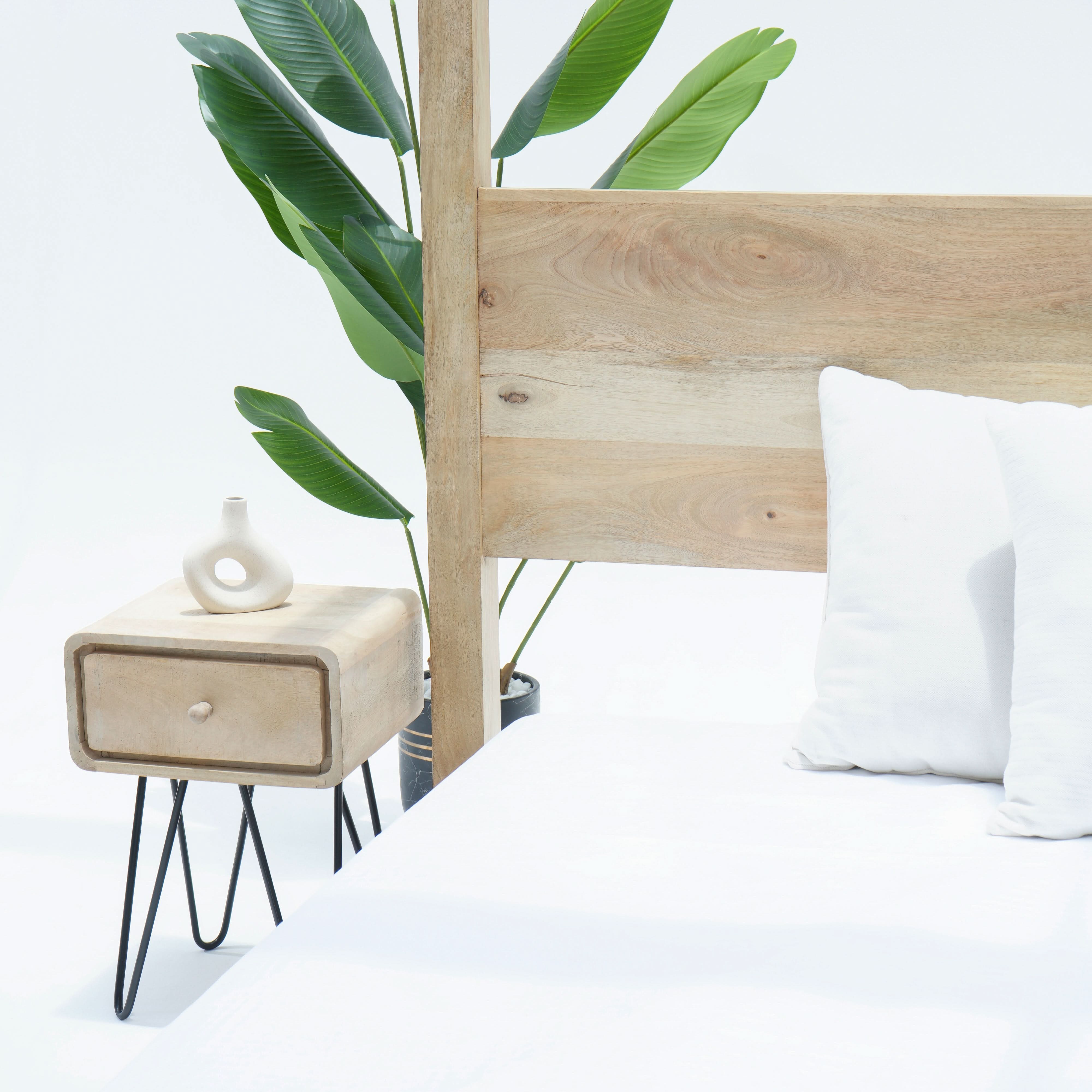 AUREVO MANGO WOOD FOUR POSTER BED - Art and craft furniture
