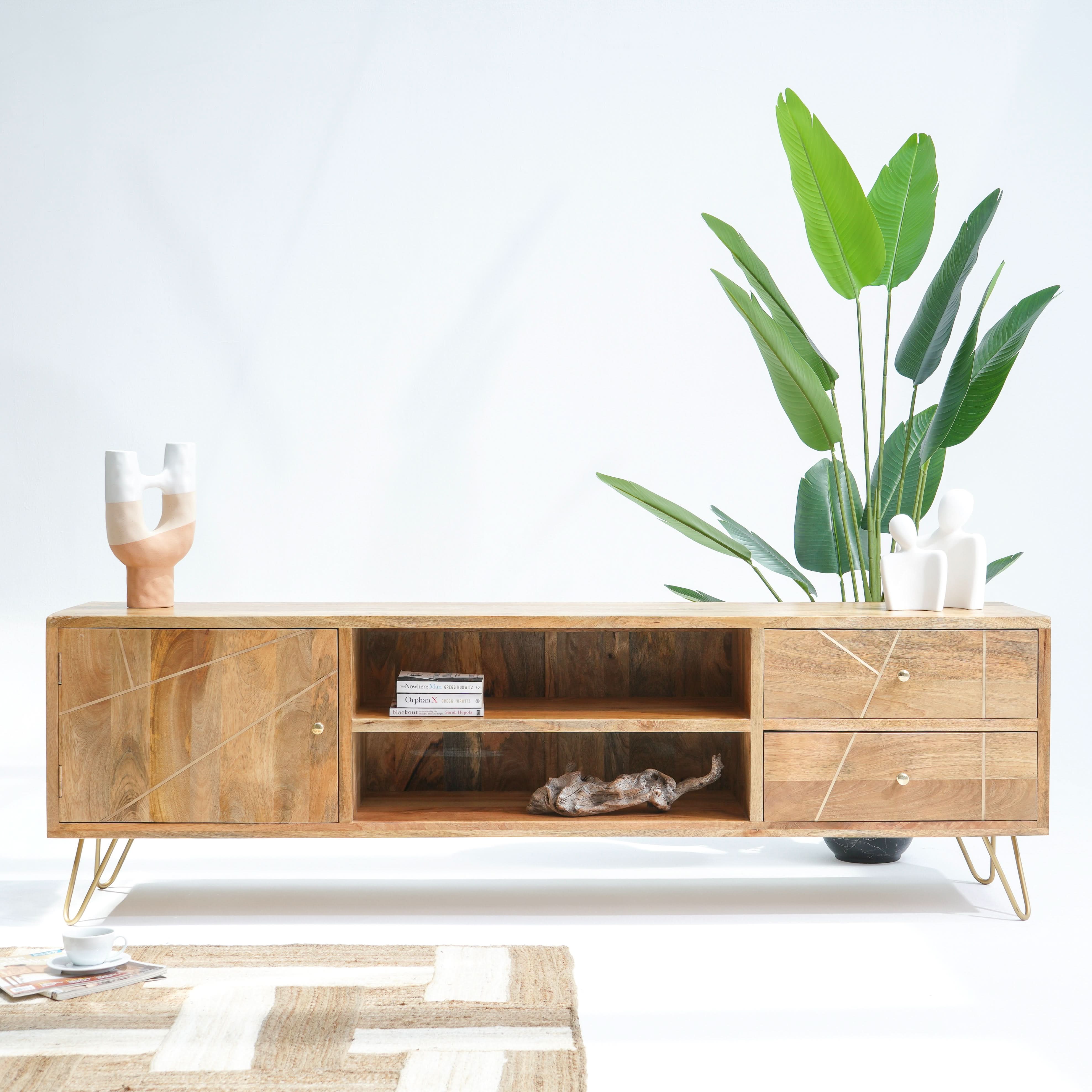 MANGOLUXE GOLDLINE TV STAND - Art and craft furniture