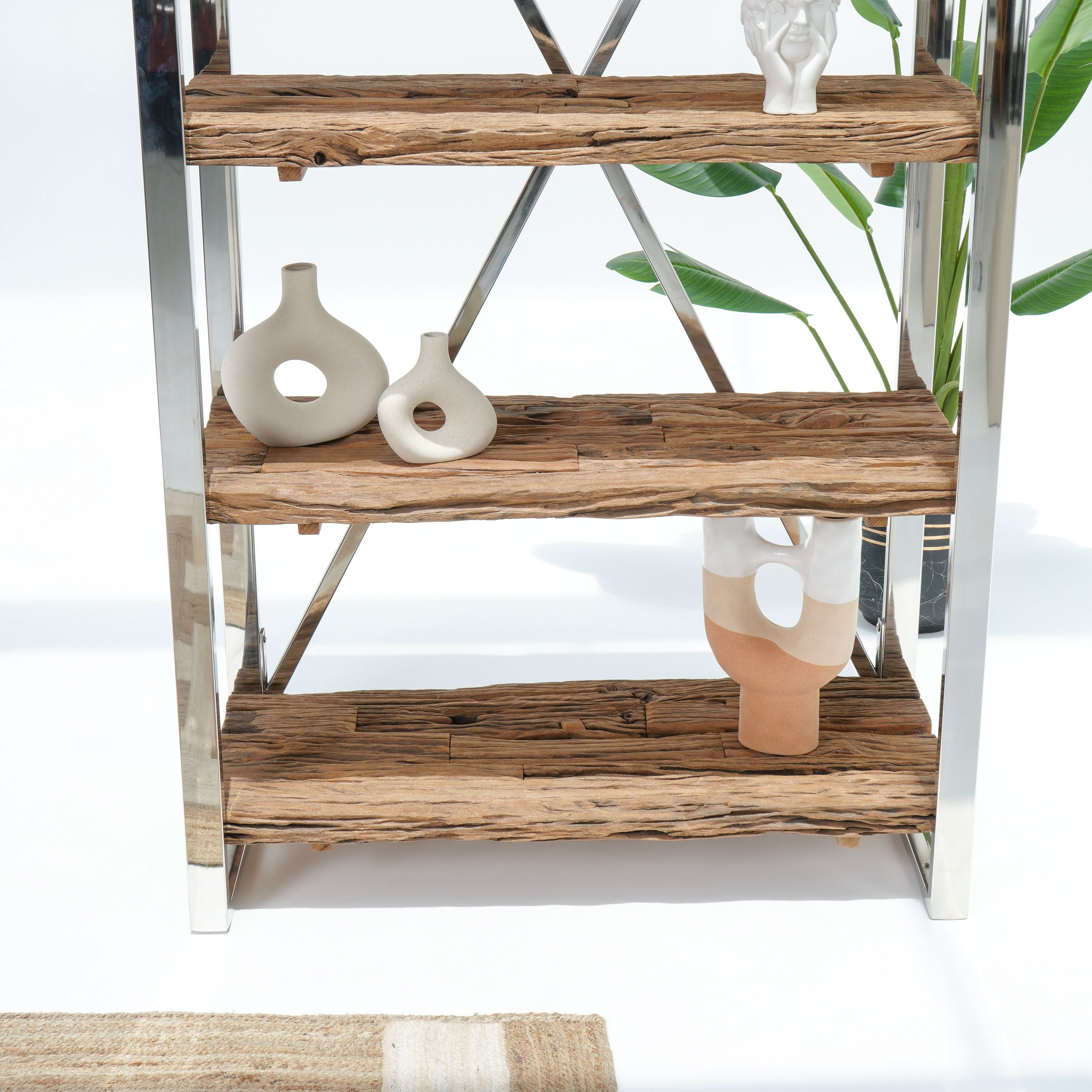 RAILWAY SLEEPER STEEL METAL BOOKSHELF - Art and craft furniture