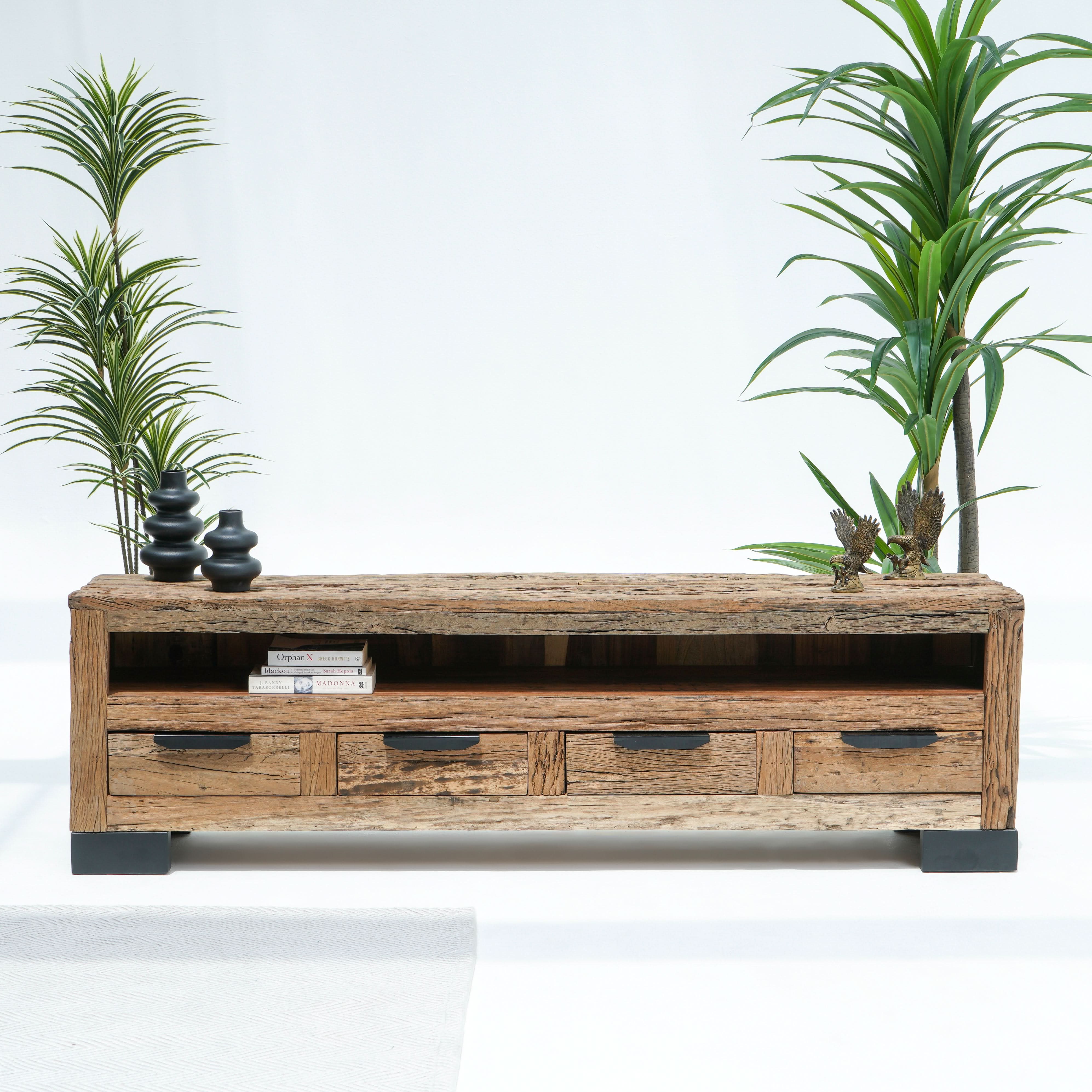 RAILWAY WOOD TV STAND - Art and craft furniture