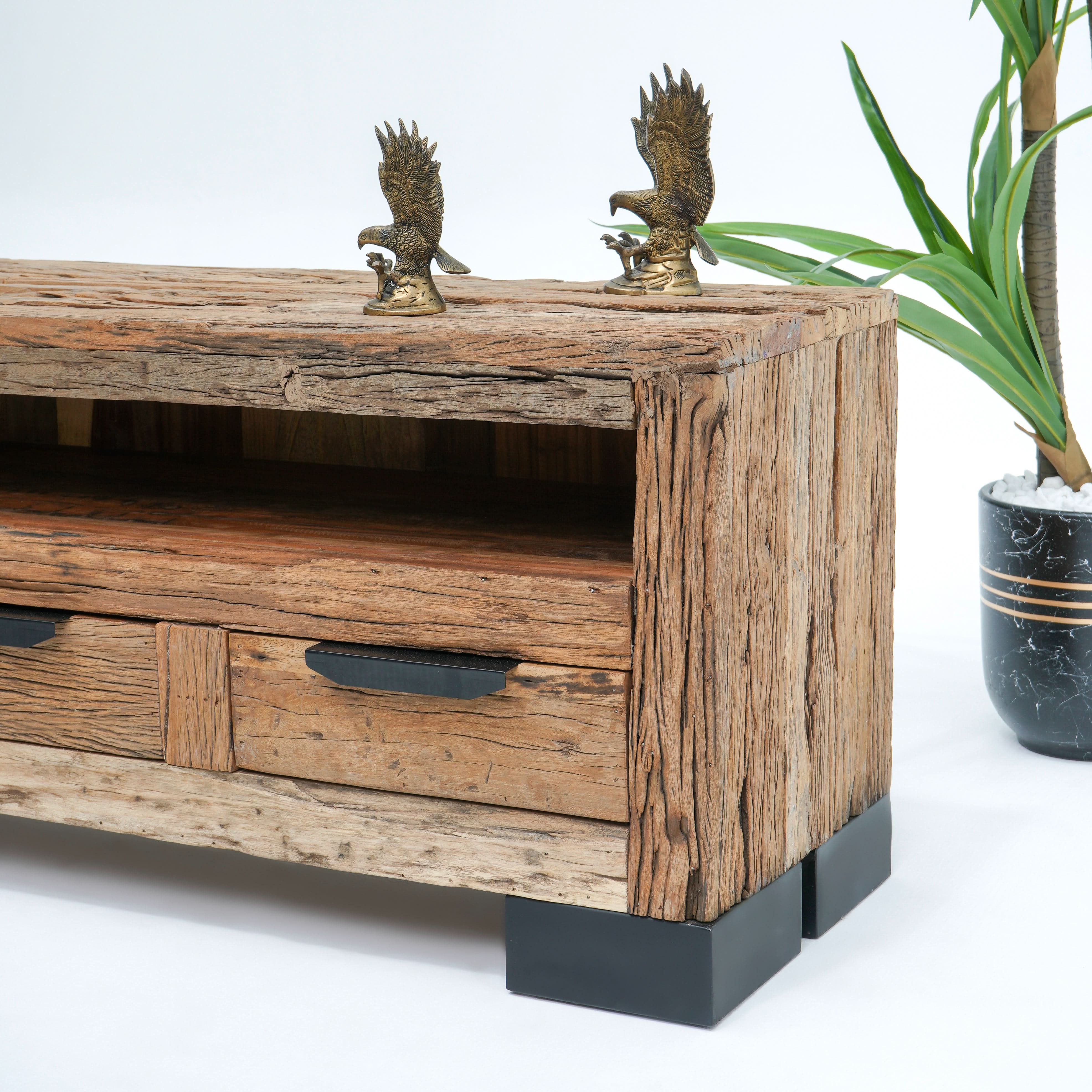 RAILWAY WOOD TV STAND - Art and craft furniture