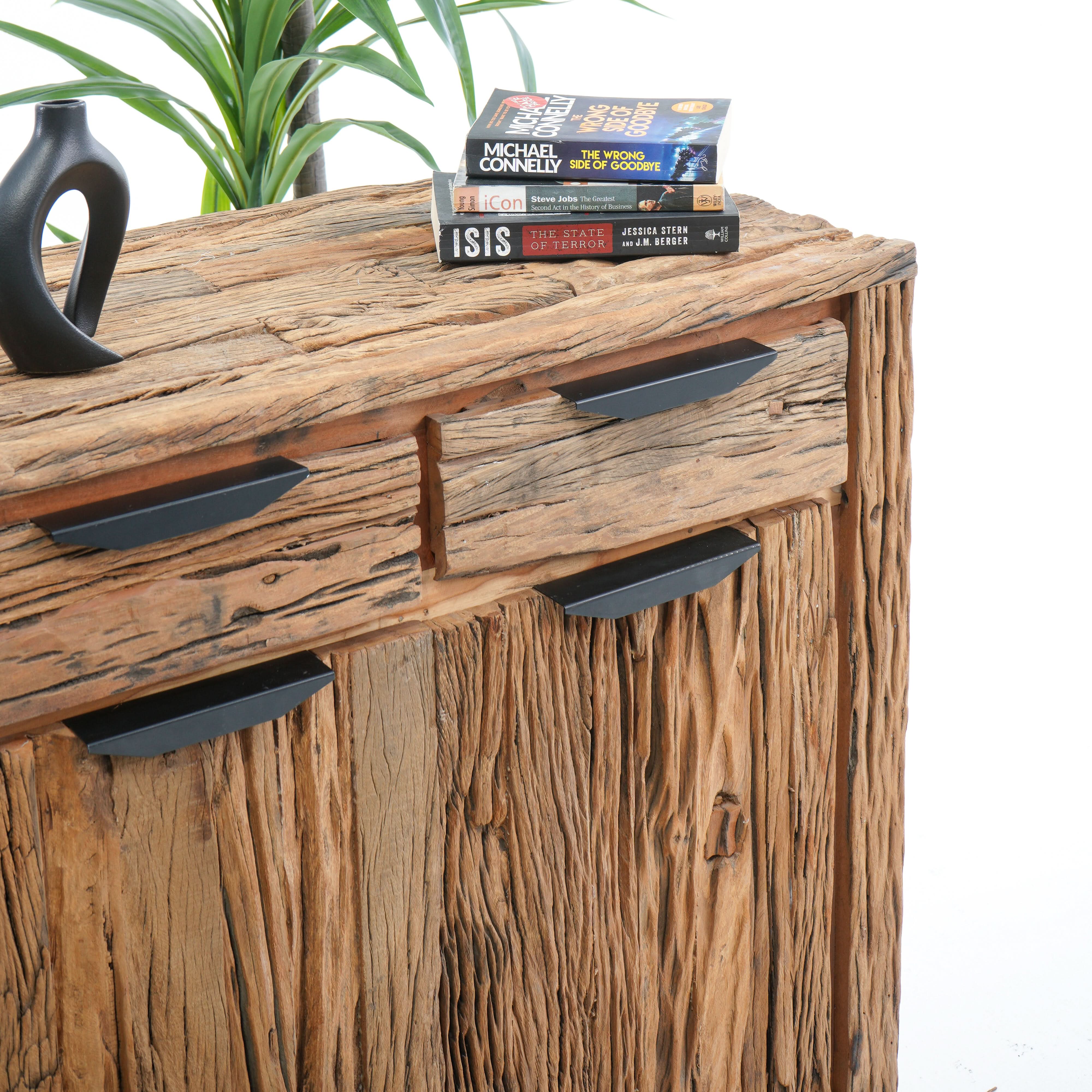RAILWAY WOOD TWO DOOR SIDEBOARD - Art and craft furniture