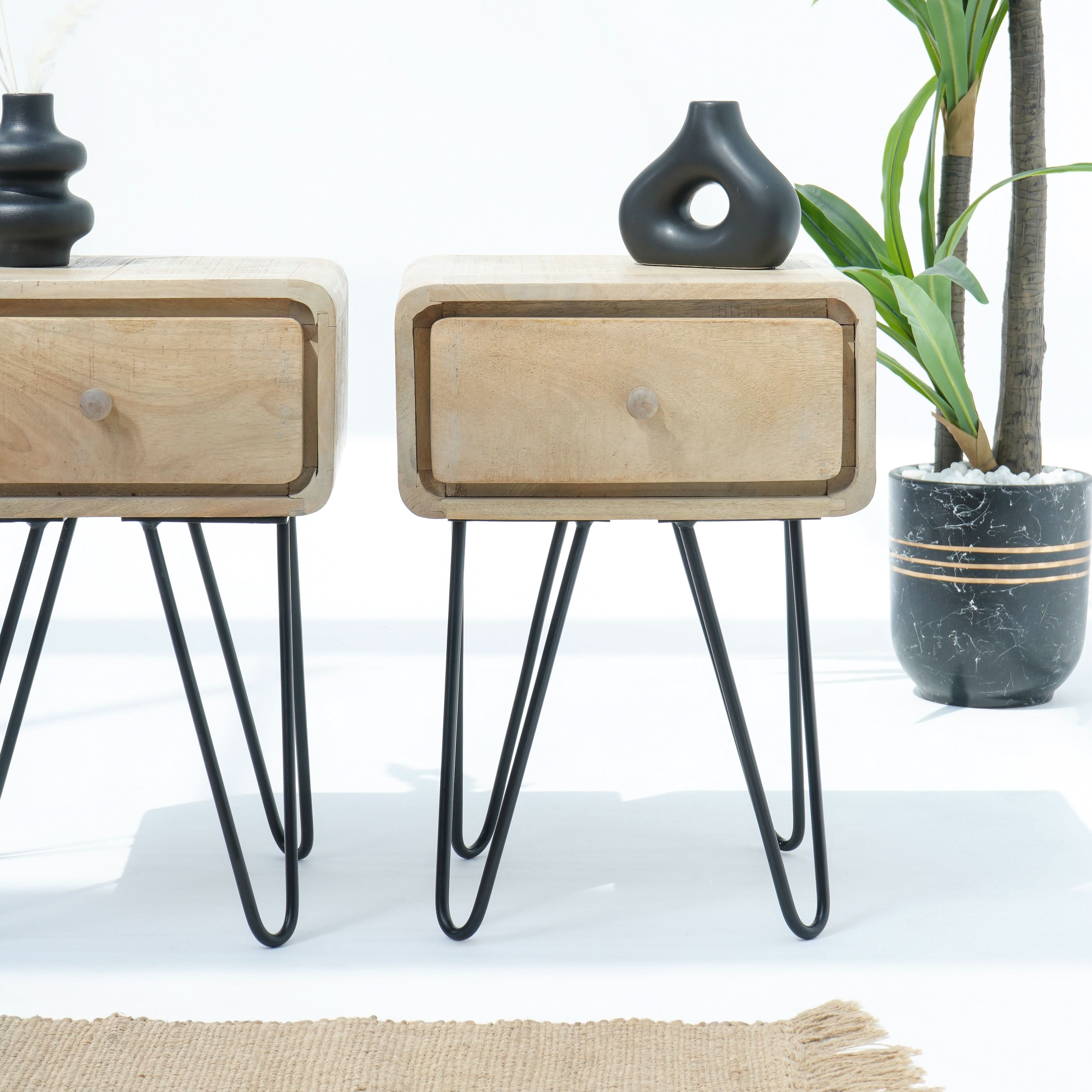 MANGOEDGE HAIRPIN NIGHTSTAND - Art and craft furniture
