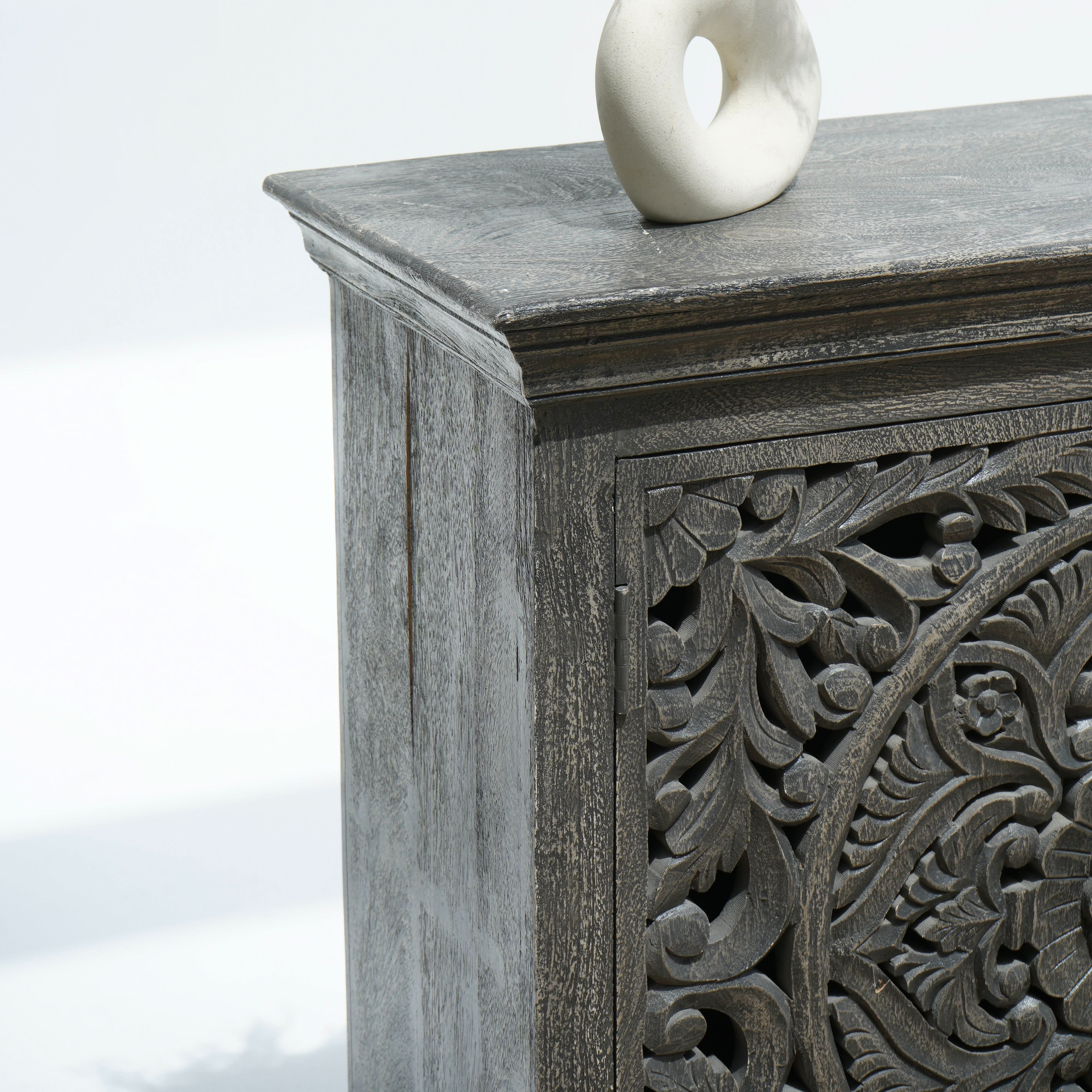 FLORVEN FOUR DOOR CARVED SIDEBOARD - Art and craft furniture