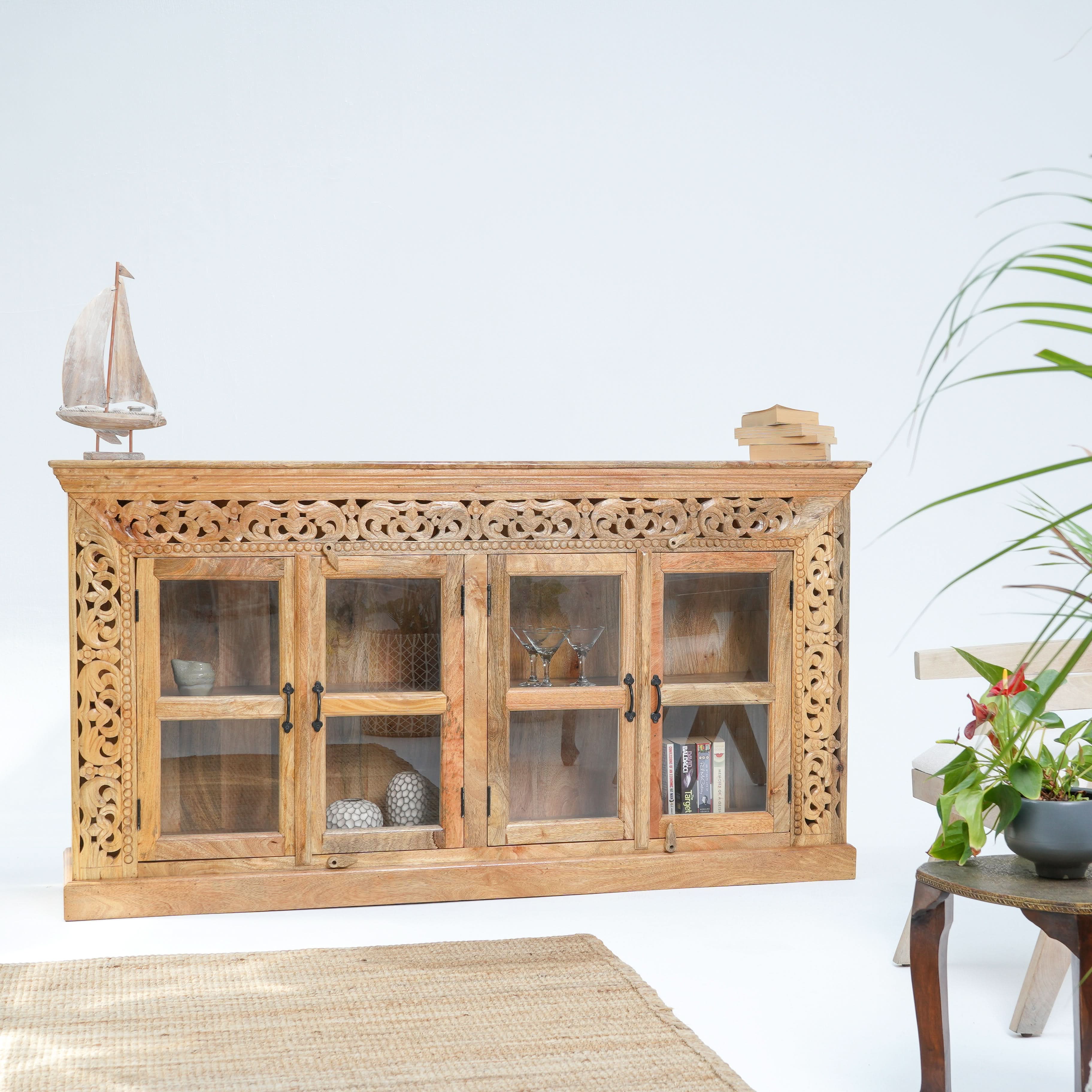 VICTOR HARBOR FOUR GLASS DOOR SIDEBOARD - Art and craft furniture