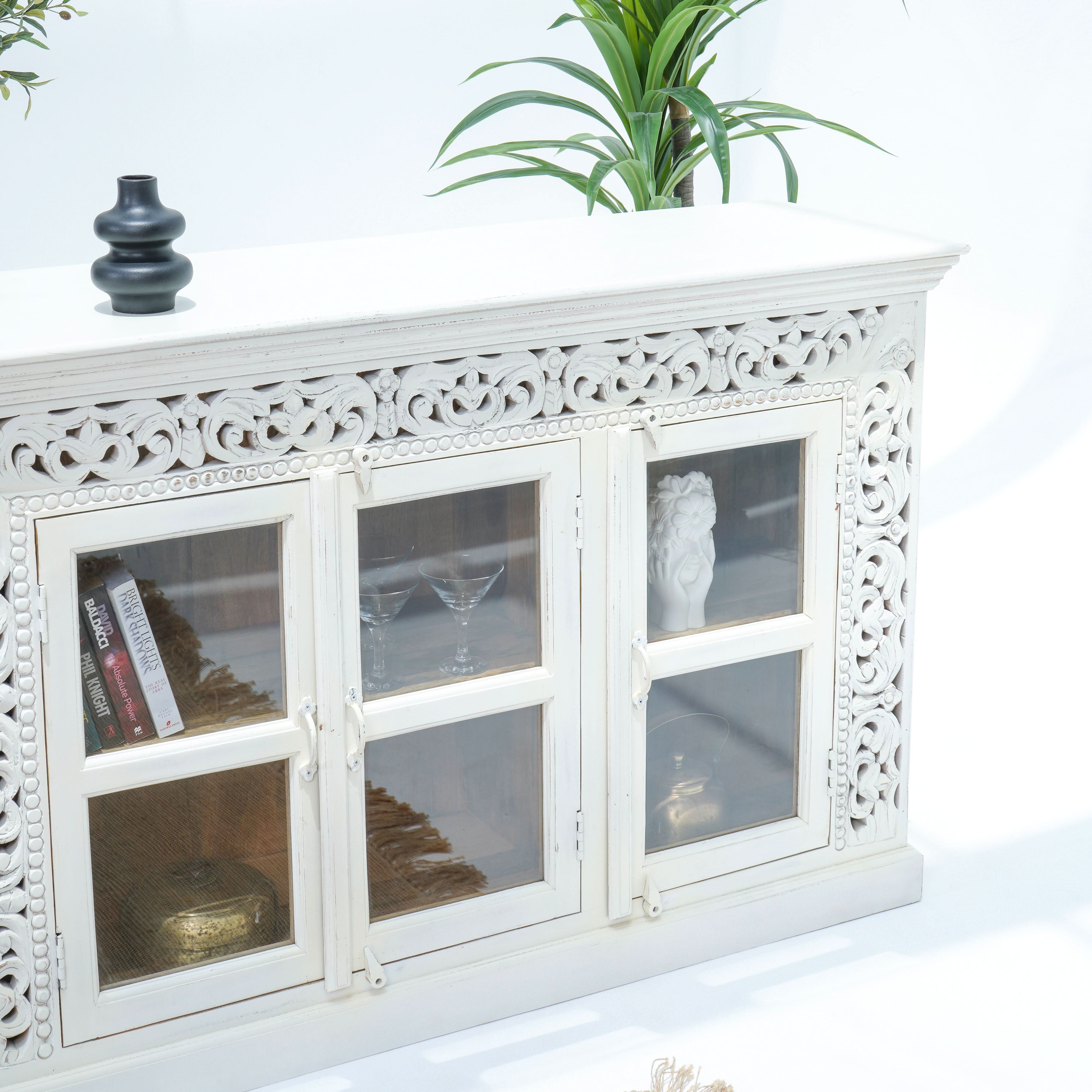 VICTOR HARBOR THREE GLASS DOOR SIDEBOARD - Art and craft furniture