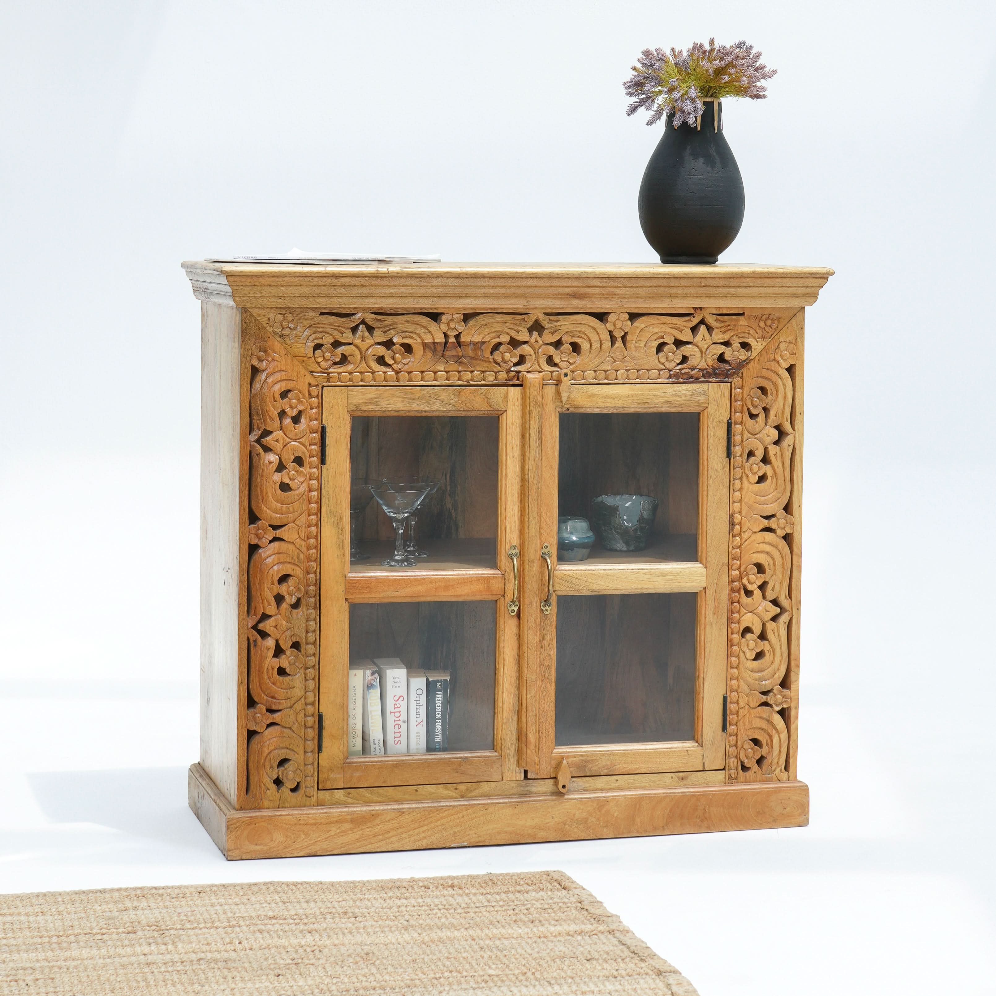 VICTOR HARBOR GLASS TWO DOOR SIDEBOARD - Art and craft furniture