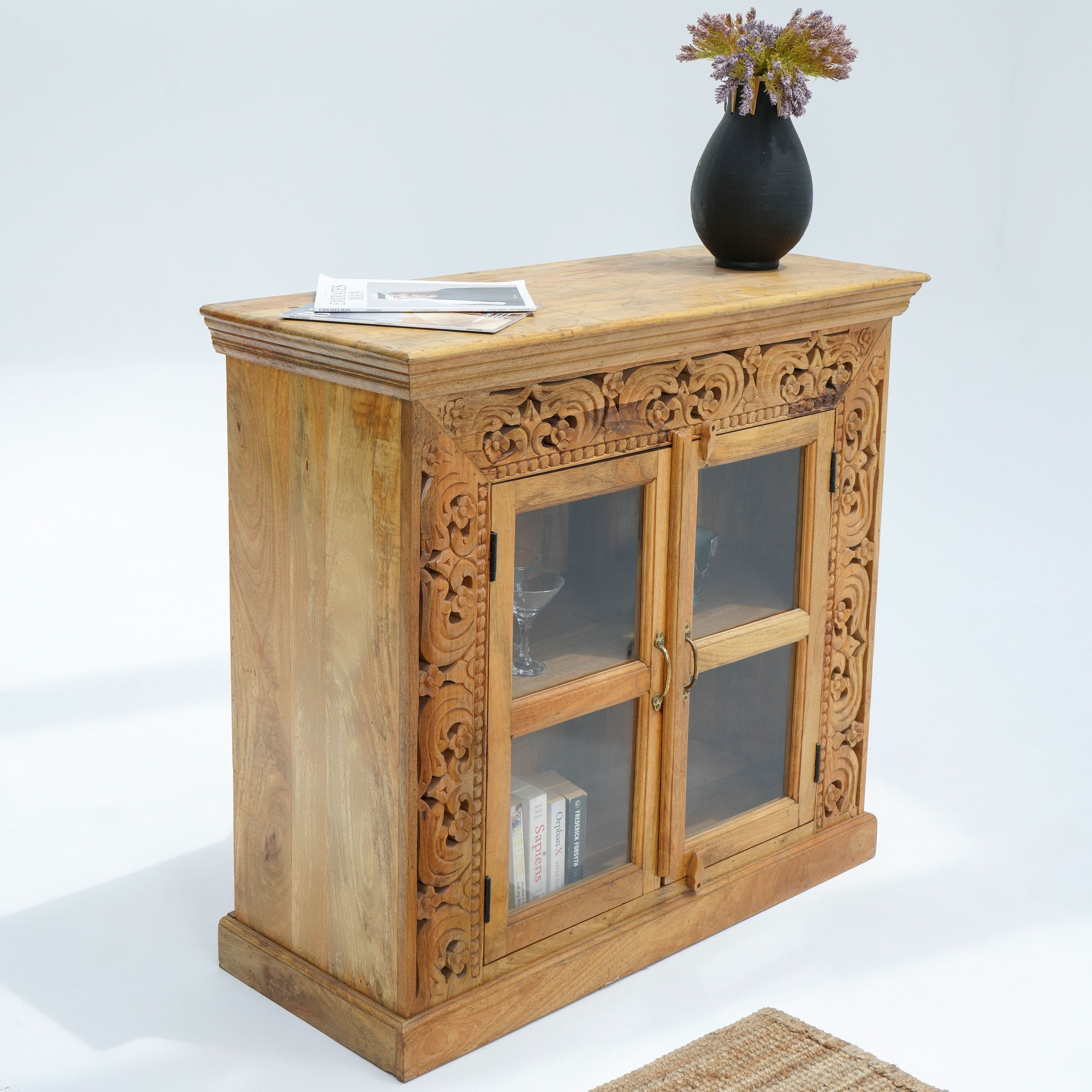 VICTOR HARBOR GLASS TWO DOOR SIDEBOARD - Art and craft furniture
