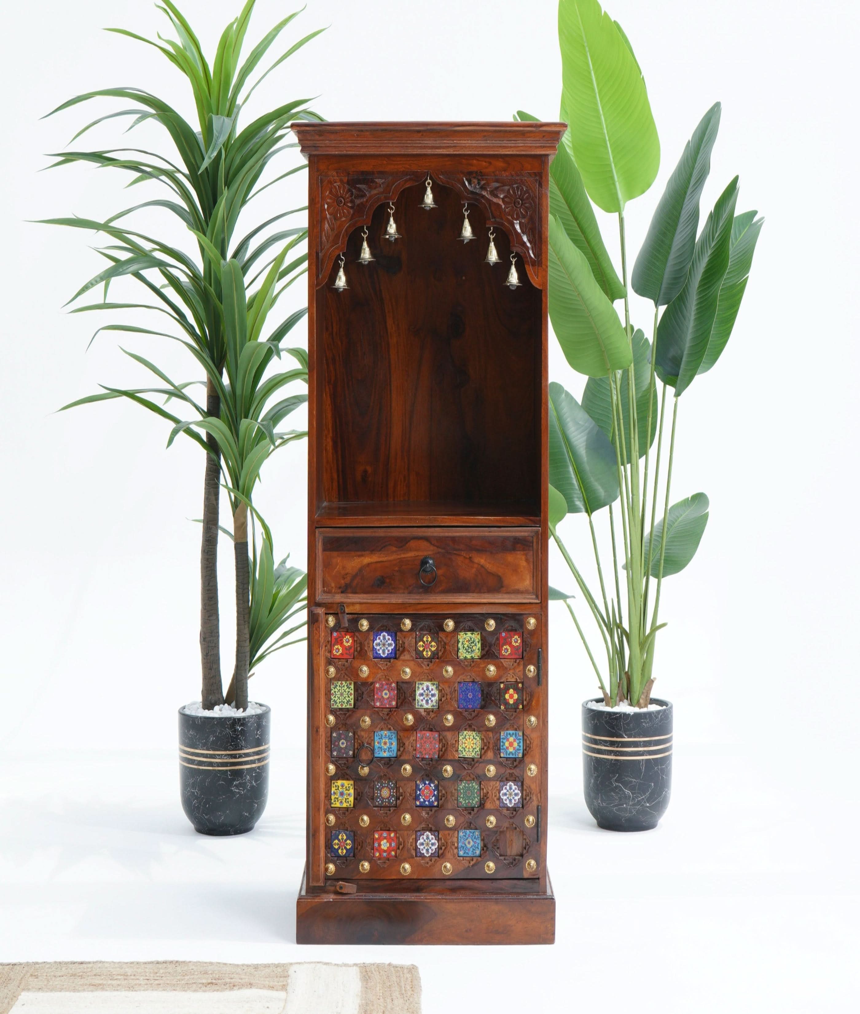 WDN ONE BAKRA TILE DOOR & ONE DRAWER TEMPLE - Art and craft furniture